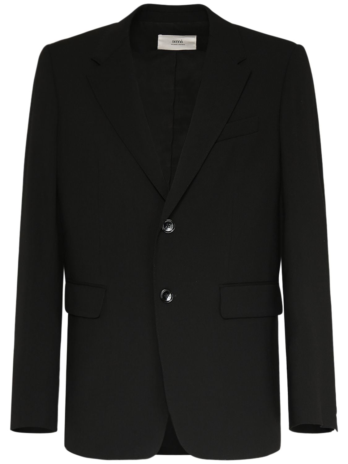 Ami Alexandre Mattiussi Wool Blend Twill Blazer In Black