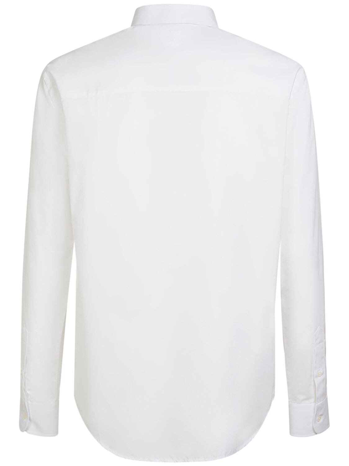 Shop Ami Alexandre Mattiussi Classic Cotton Poplin Shirt In White