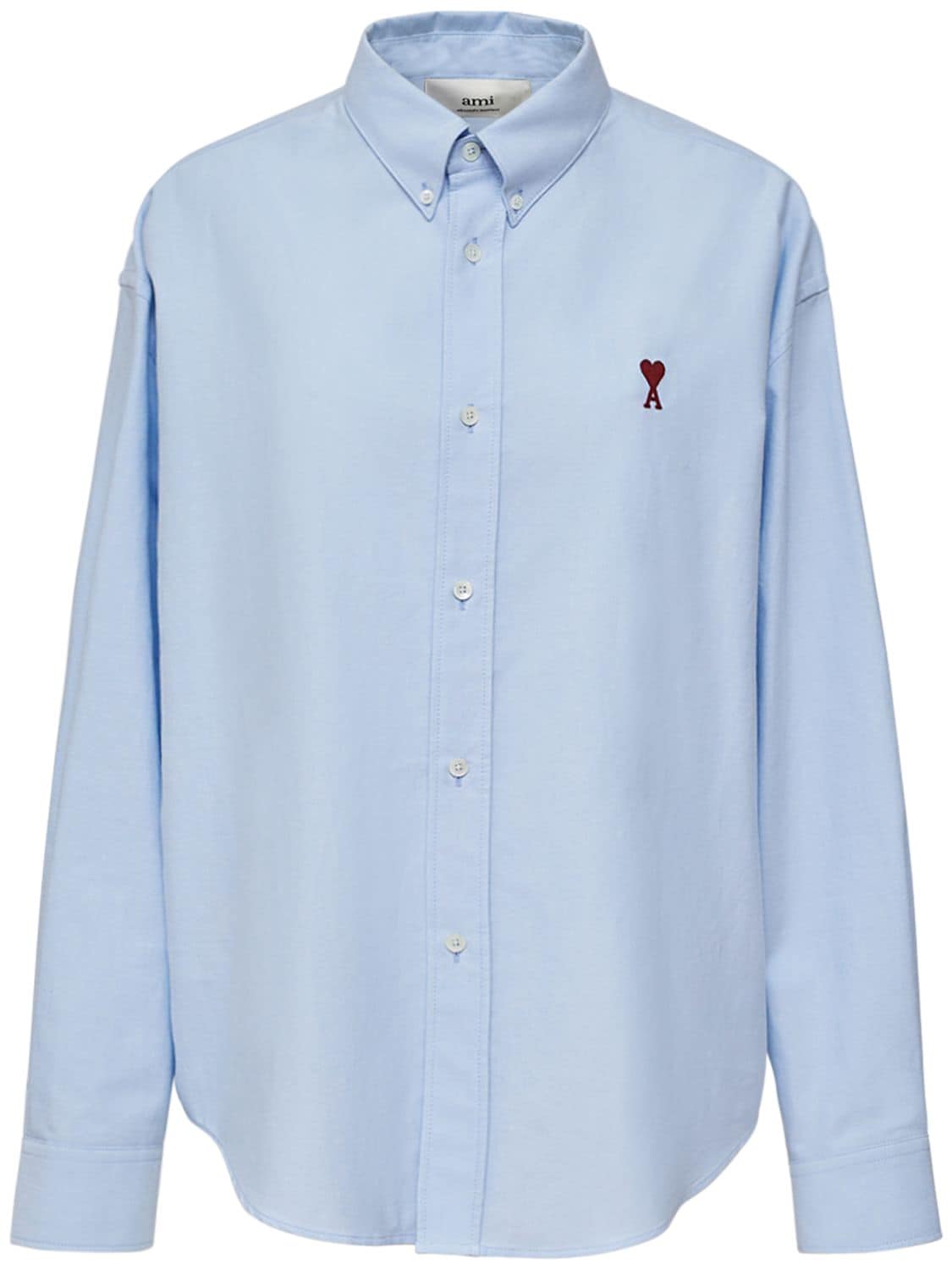 Ami Alexandre Mattiussi Boxy Cotton Oxford Shirt In Sky Blue