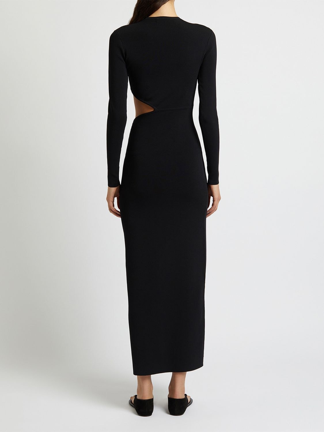 Shop Christopher Esber Salacia Wire Cutout Viscose Maxi Dress In Black