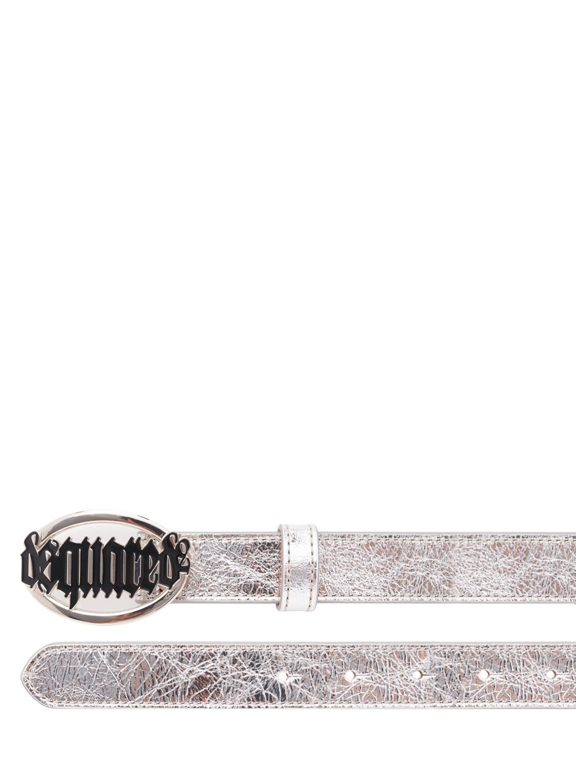 Shop Dsquared2 Gothic  Plaque Leather Belt In Silver