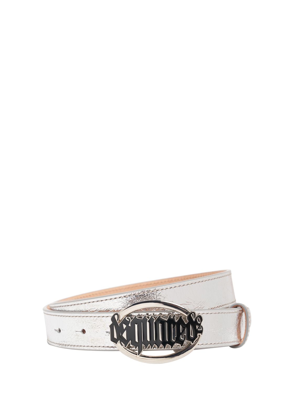 Image of Gothic Dsquared2 Plaque Leather Belt