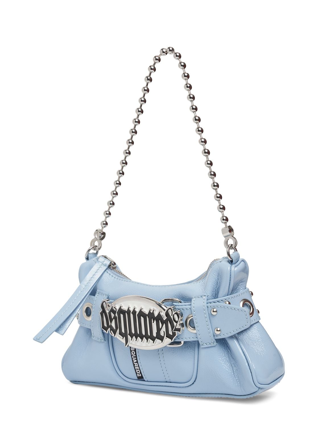 Shop Dsquared2 Gothic  Leather Shoulder Bag In Light Blue