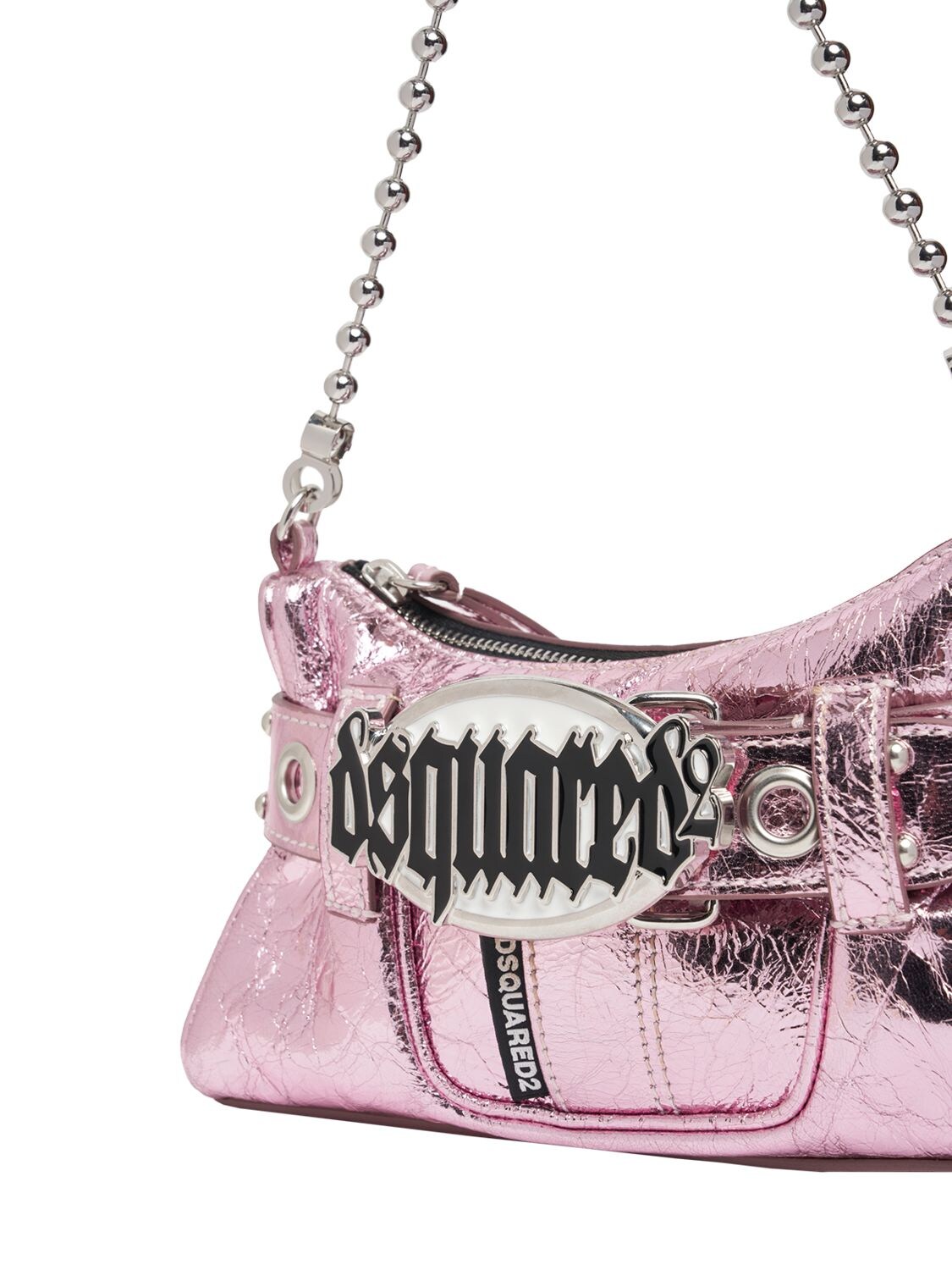 Shop Dsquared2 Gothic  Leather Shoulder Bag In Pink