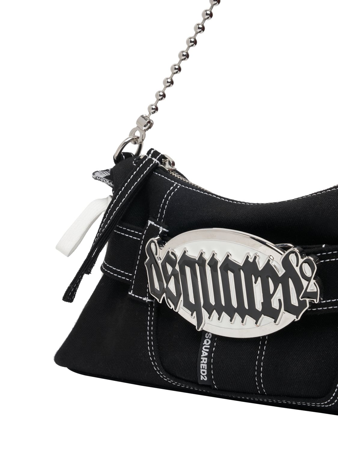 Shop Dsquared2 Gothic  Canvas Shoulder Bag In Black