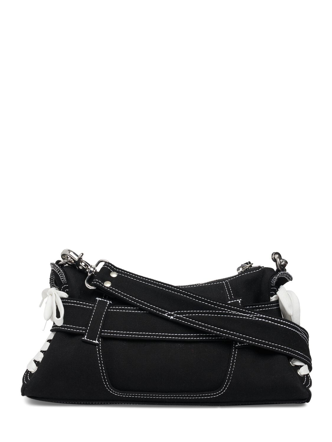Shop Dsquared2 Gothic  Canvas Shoulder Bag In Black
