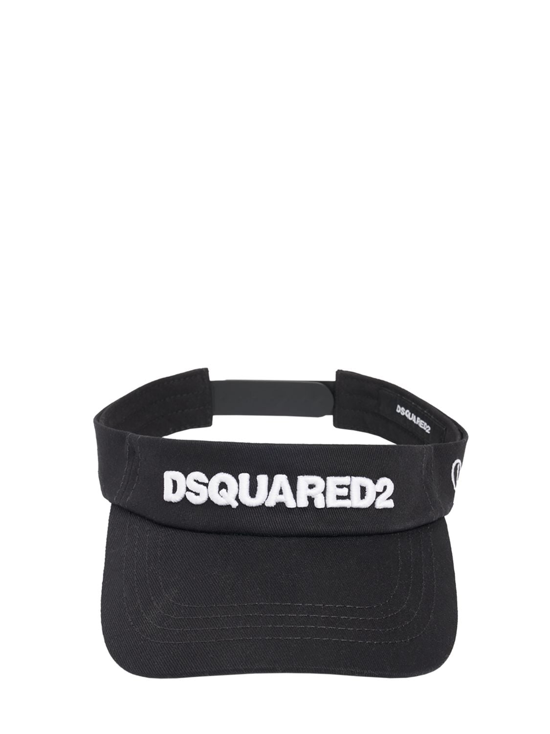 Dsquared2 Logo Cotton Visor In Black