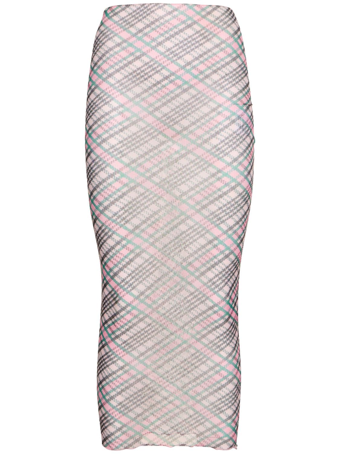 Image of Printed Tulle Midi Skirt