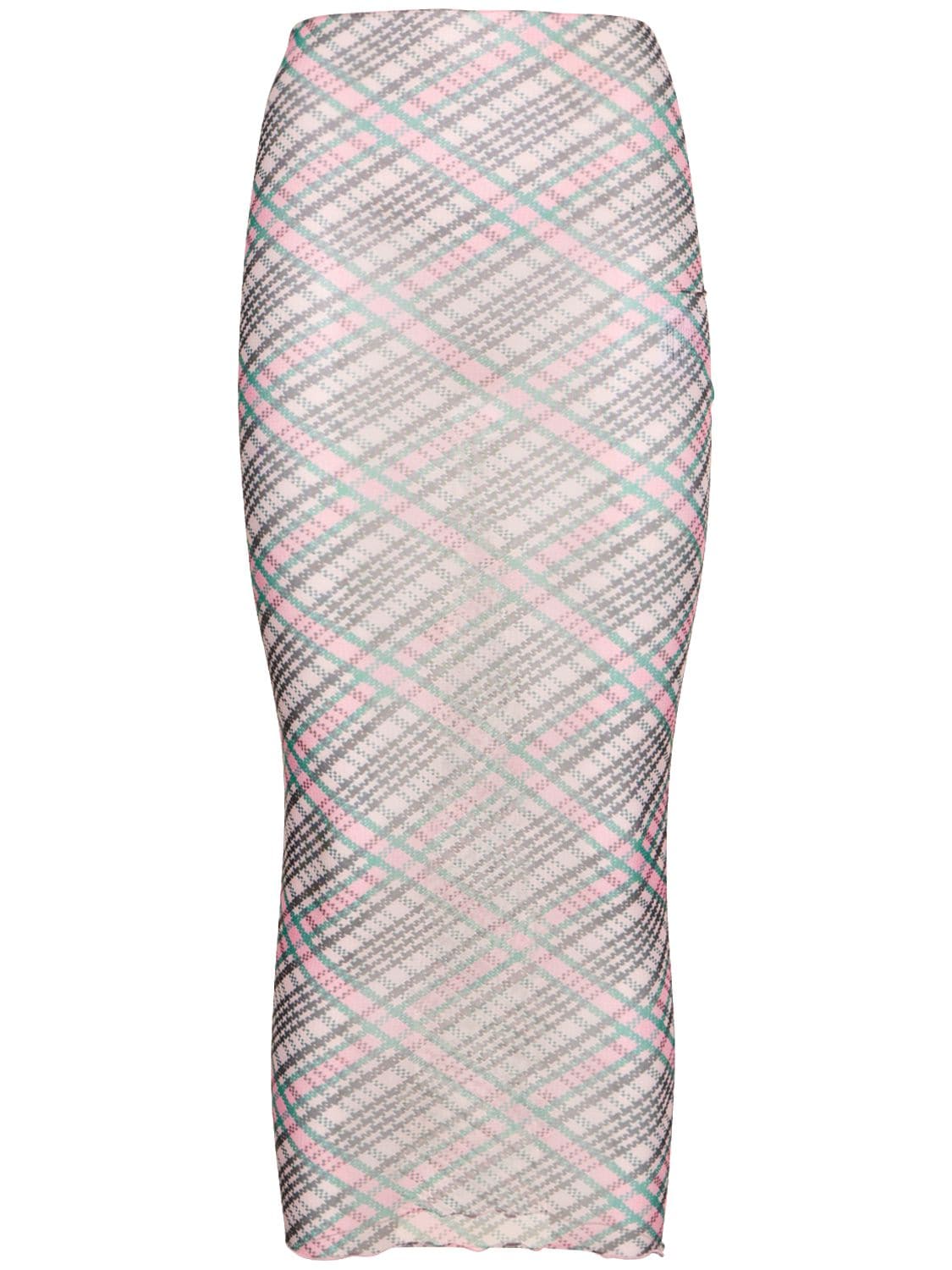 Philosophy Di Lorenzo Serafini Printed Tulle Midi Skirt In Pink,multi