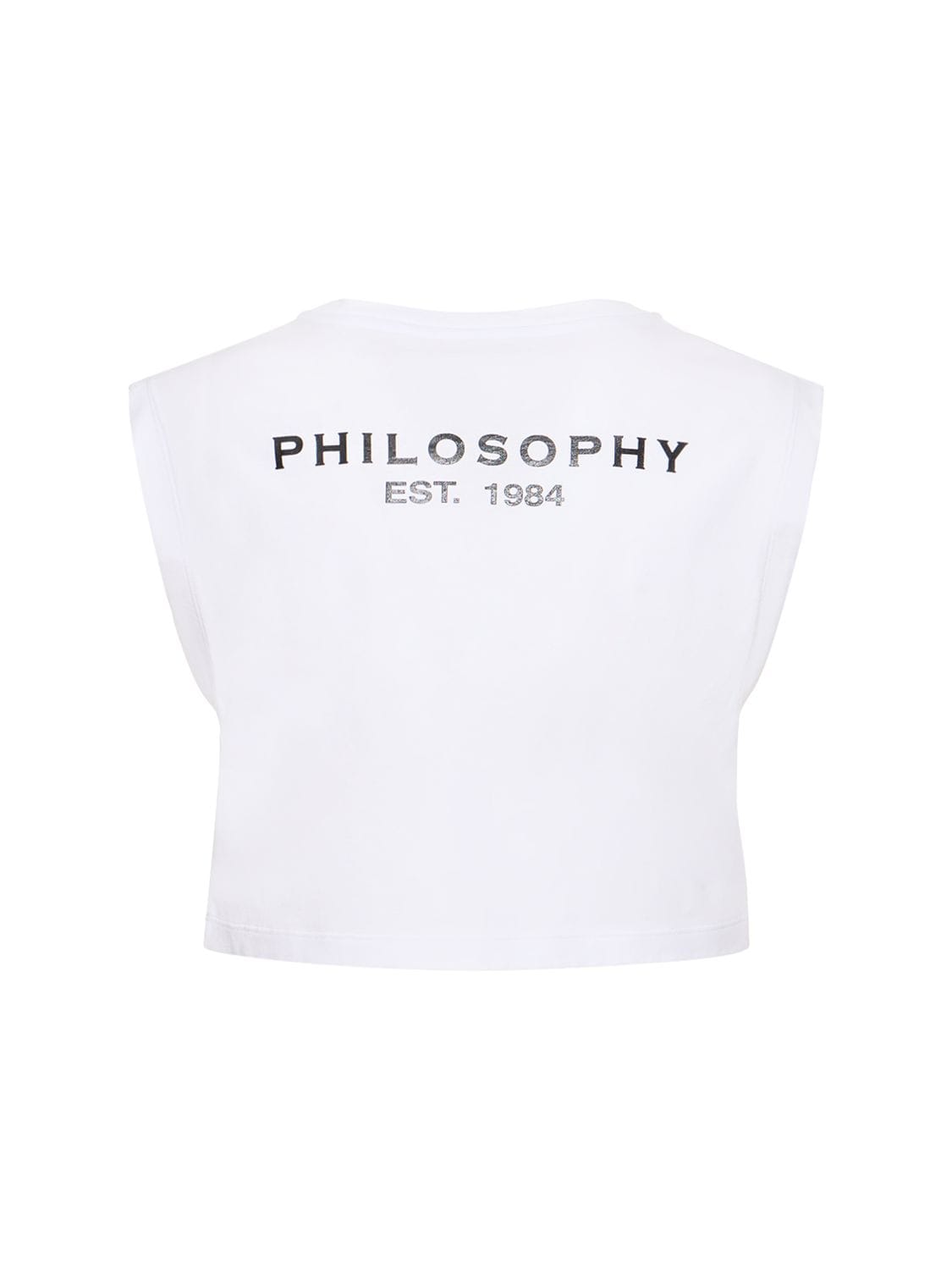 Shop Philosophy Di Lorenzo Serafini Cropped Logo T-shirt In Weiss