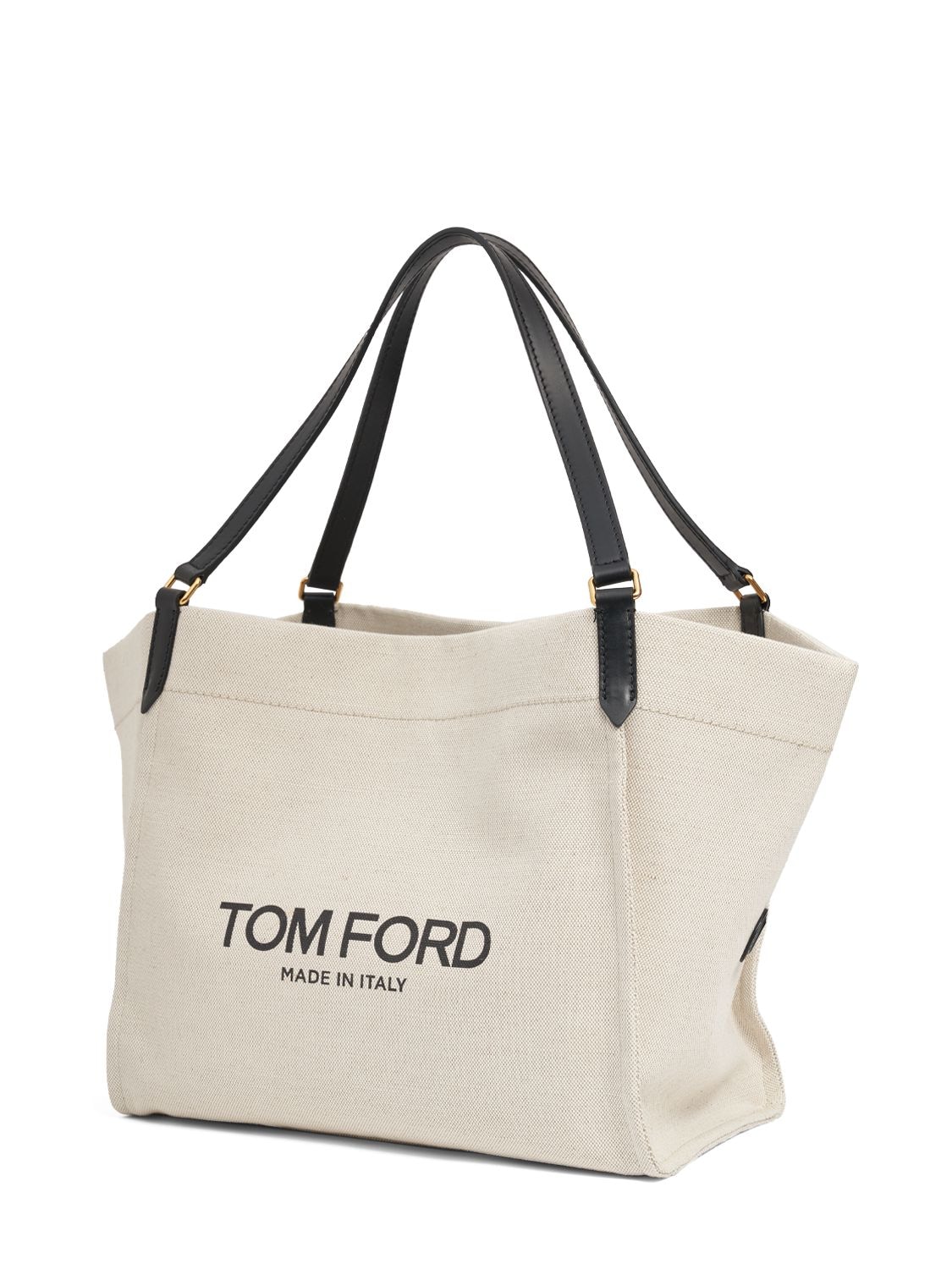 Shop Tom Ford Large Amalfi Canvas Tote Bag In Rope,black
