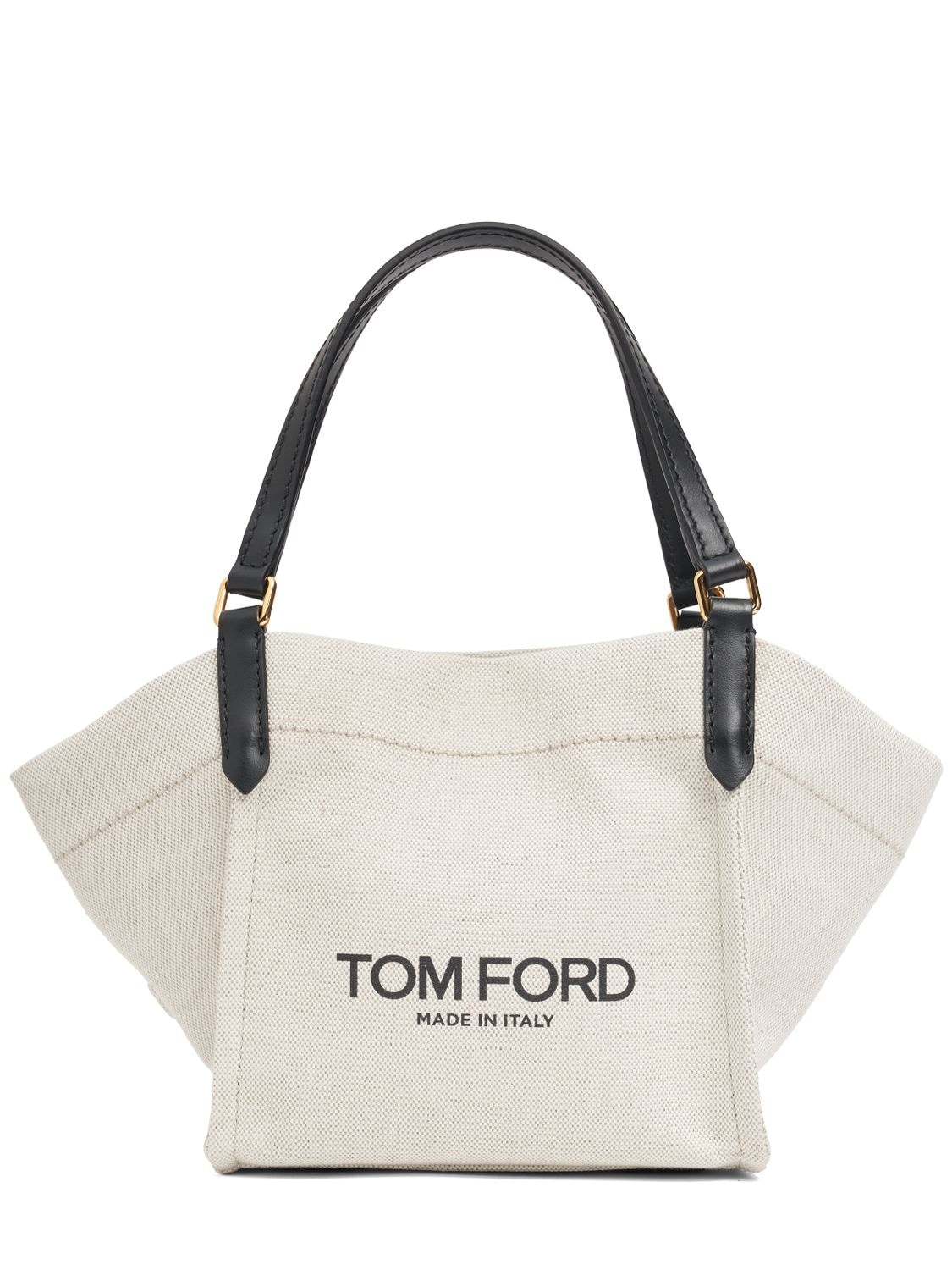 Shop Tom Ford Small Amalfi Canvas Tote Bag In Rope,black