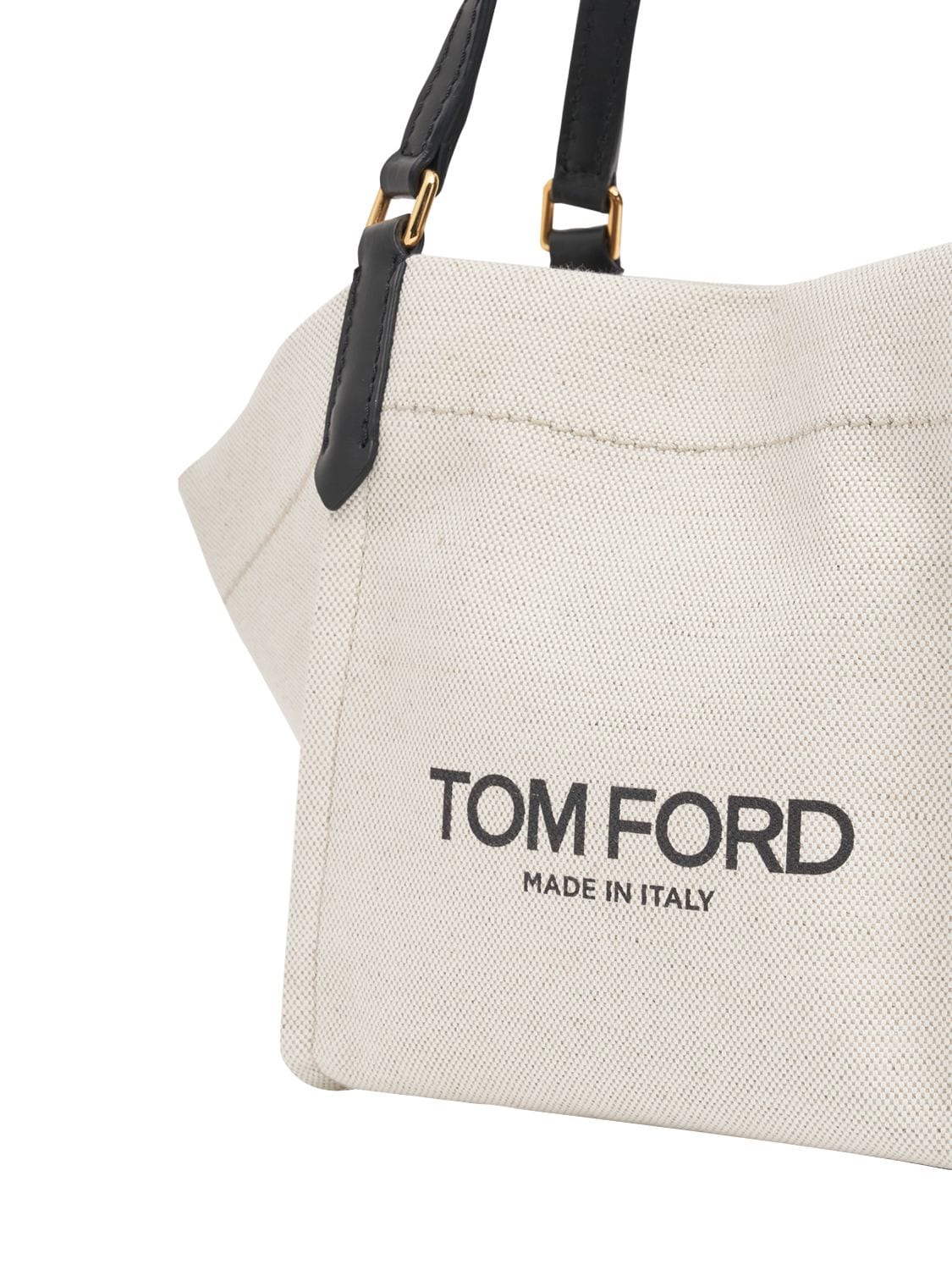 Shop Tom Ford Small Amalfi Canvas Tote Bag In Rope,black