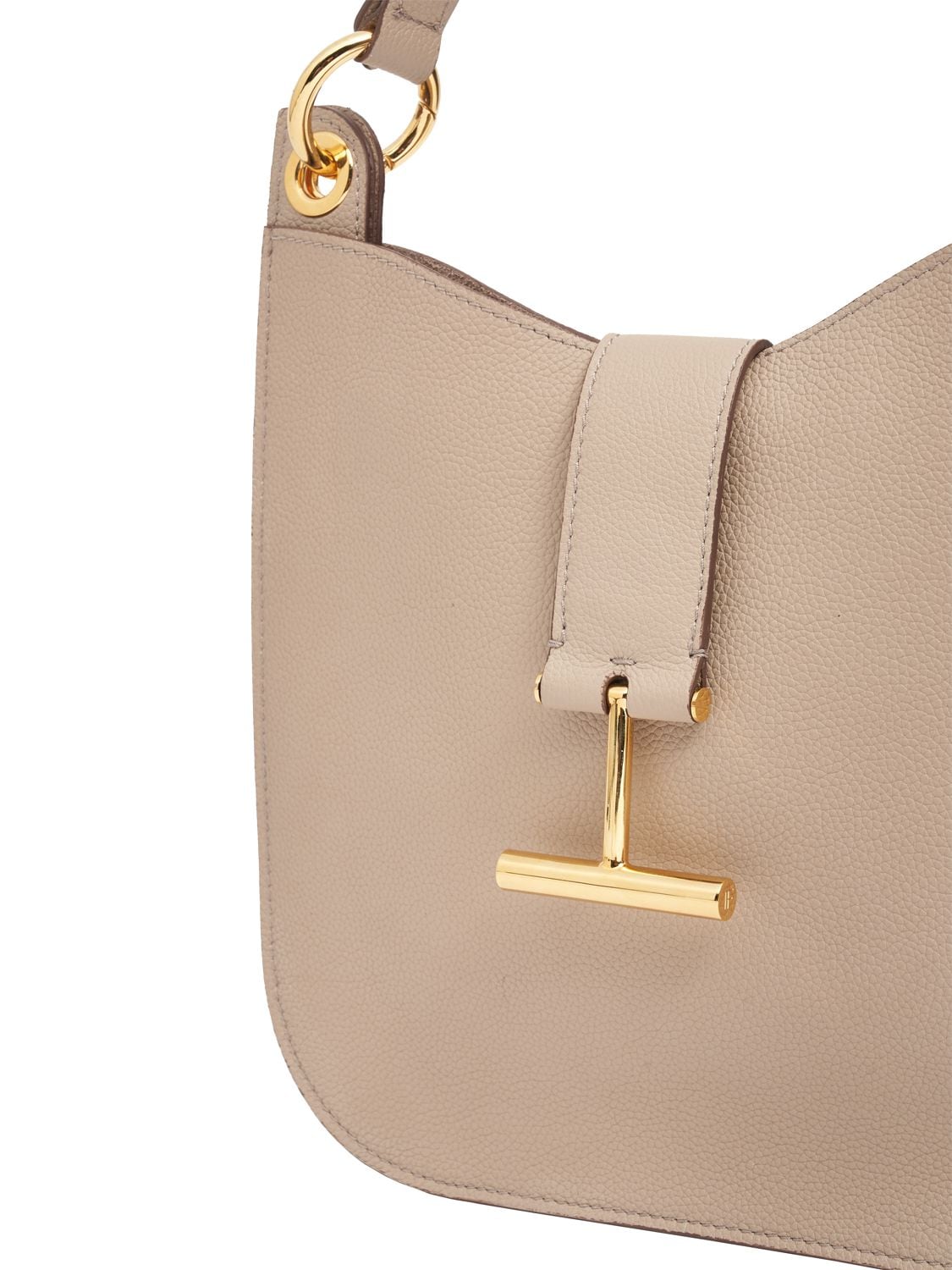 Shop Tom Ford Small Tara Leather Crossbody Bag In Silk Taupe