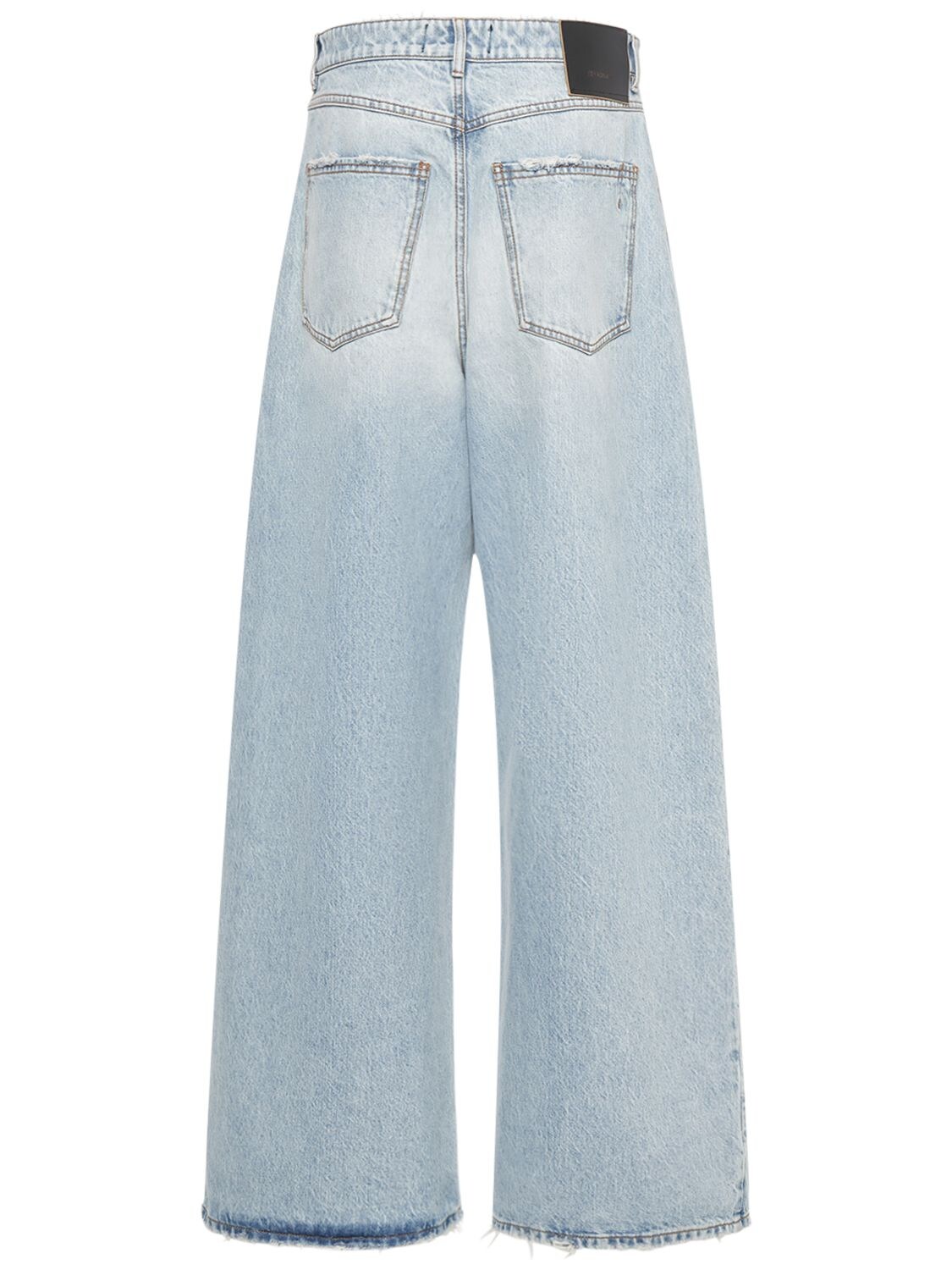 Shop Sportmax Angri Low Rise Denim Wide Jeans In Light Blue