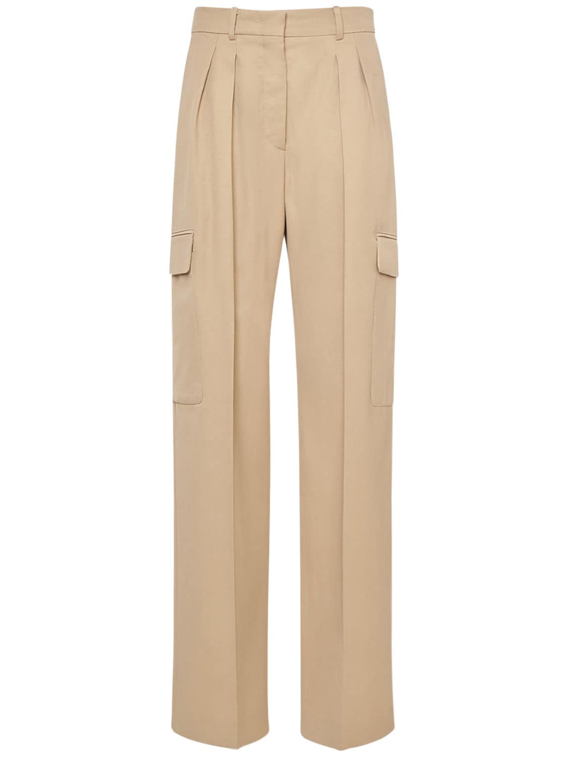 Sportmax Jacopo Cotton Blend Twill Cargo Pants In Camel