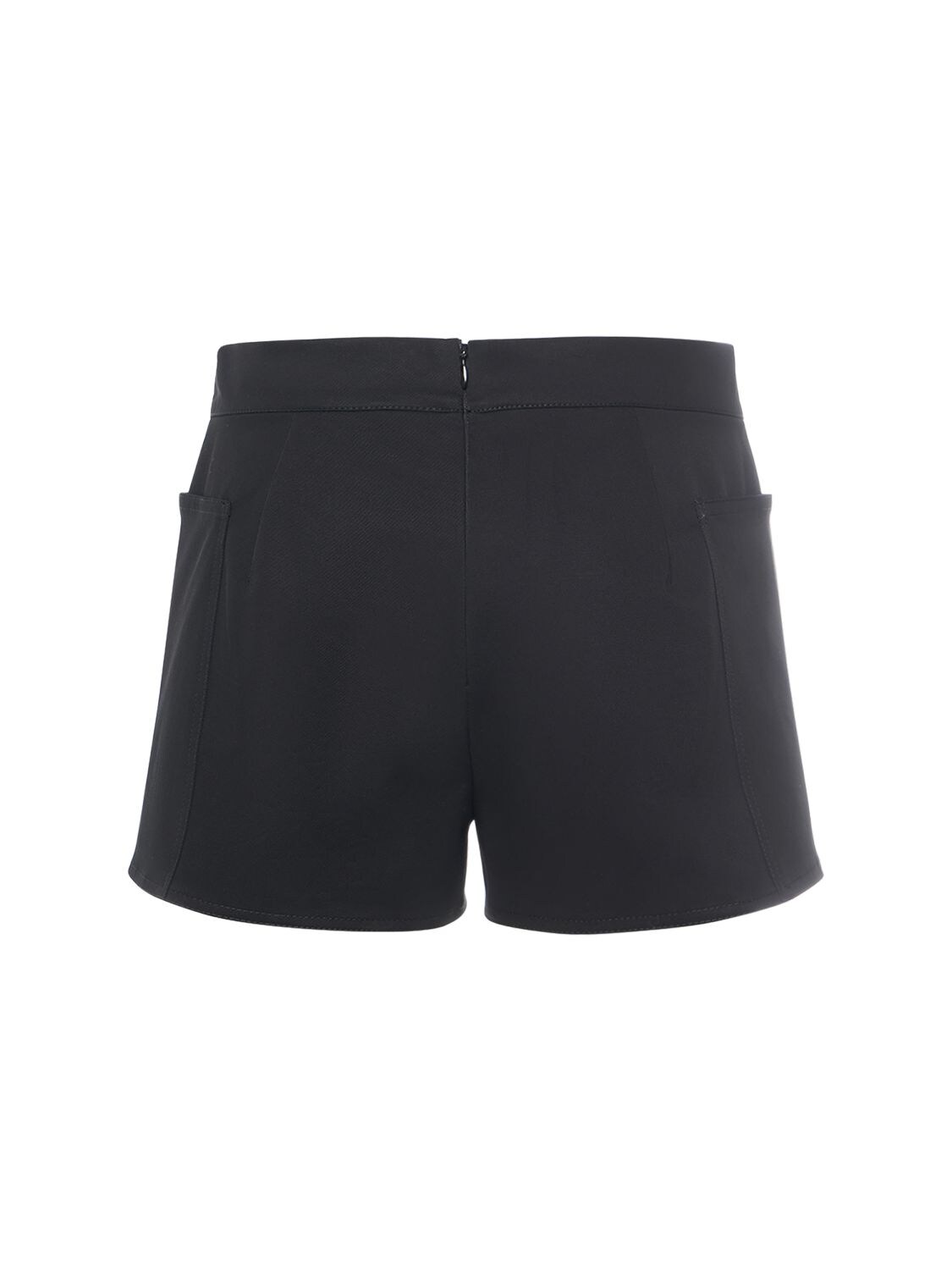 Shop Max Mara Cotton Twill Mini Shorts In Black