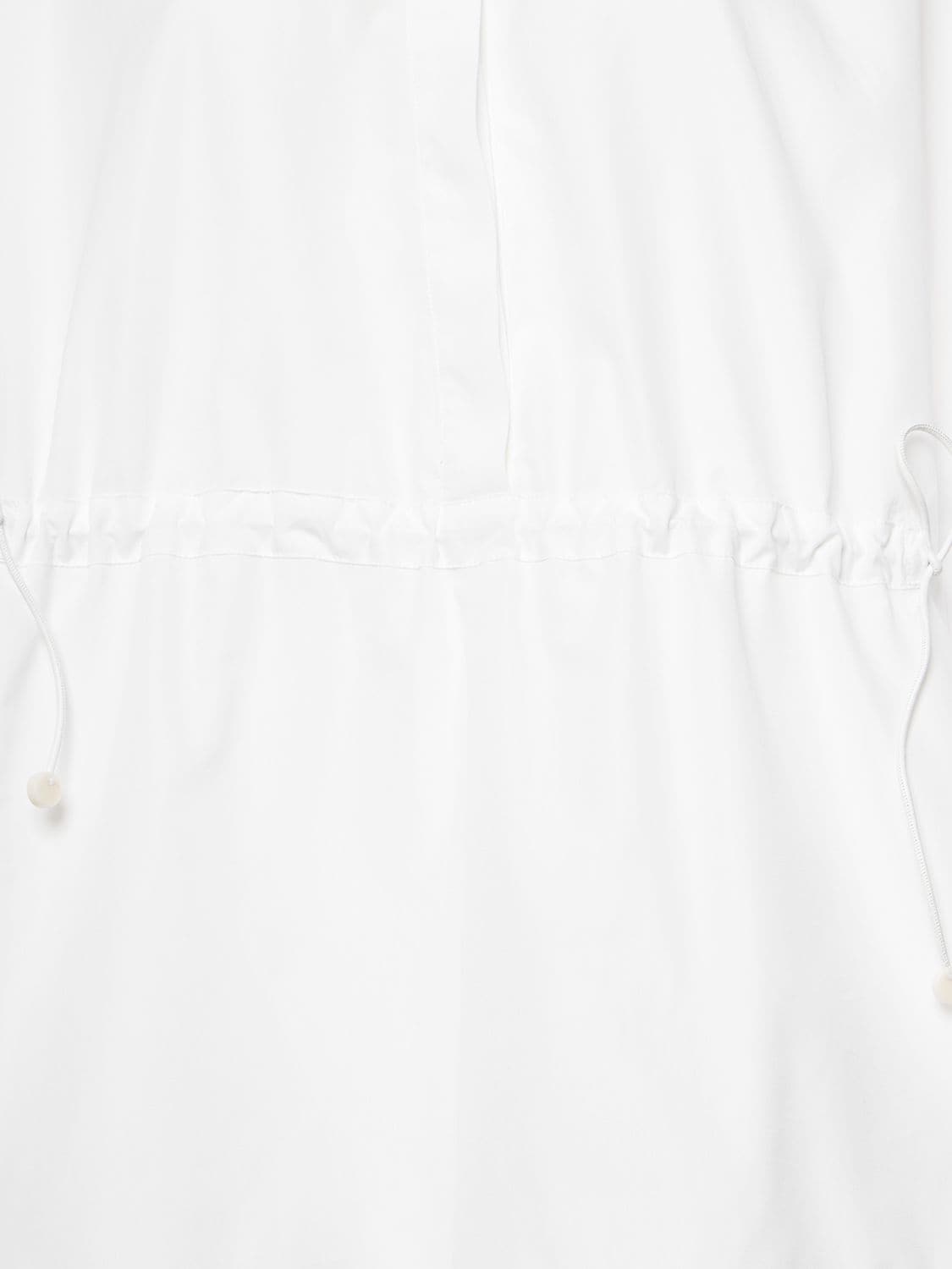 Shop Max Mara Cotton Poplin Drawstring Shirt In White