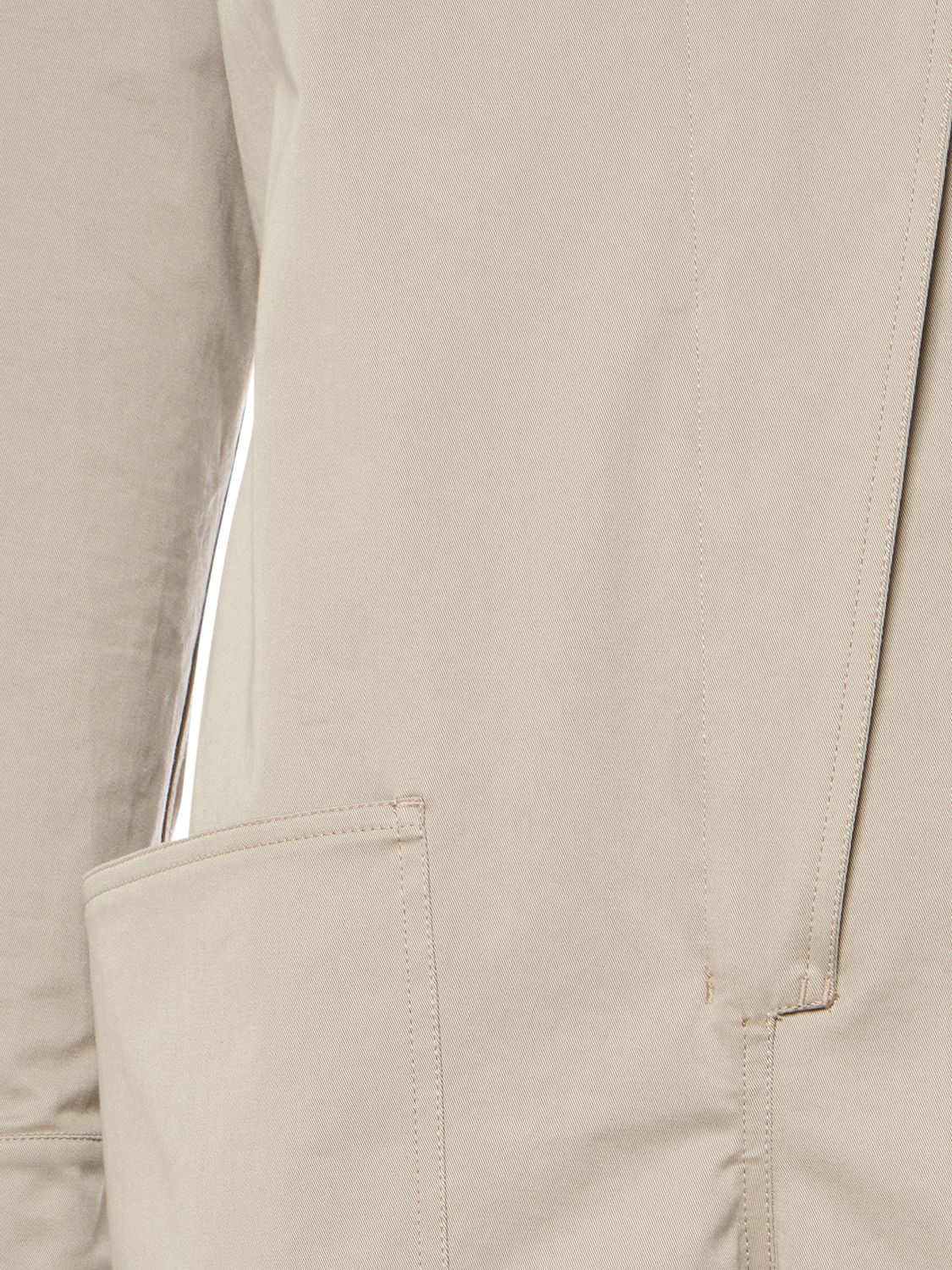 Shop Max Mara Cotton Gabardine Jumpsuit W/shirt Collar In Light Khaki