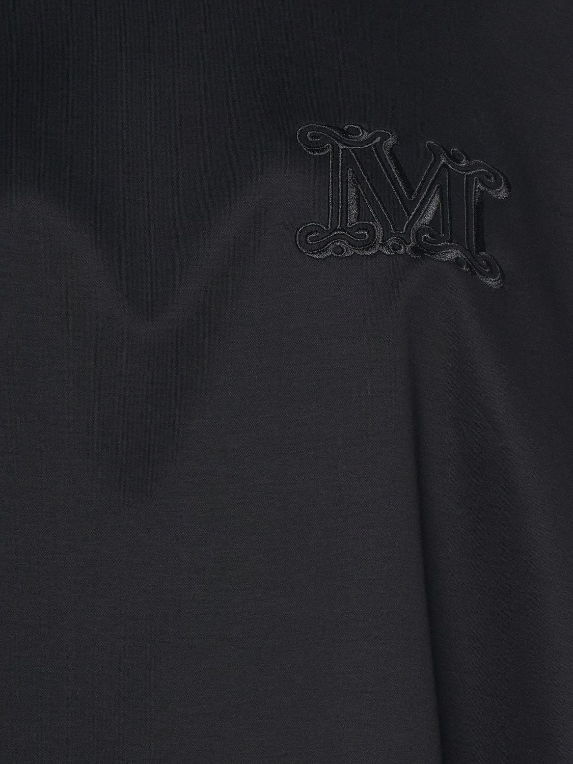 Shop Max Mara Cotton Jersey Sweatshirt W/ Embroidery In Black