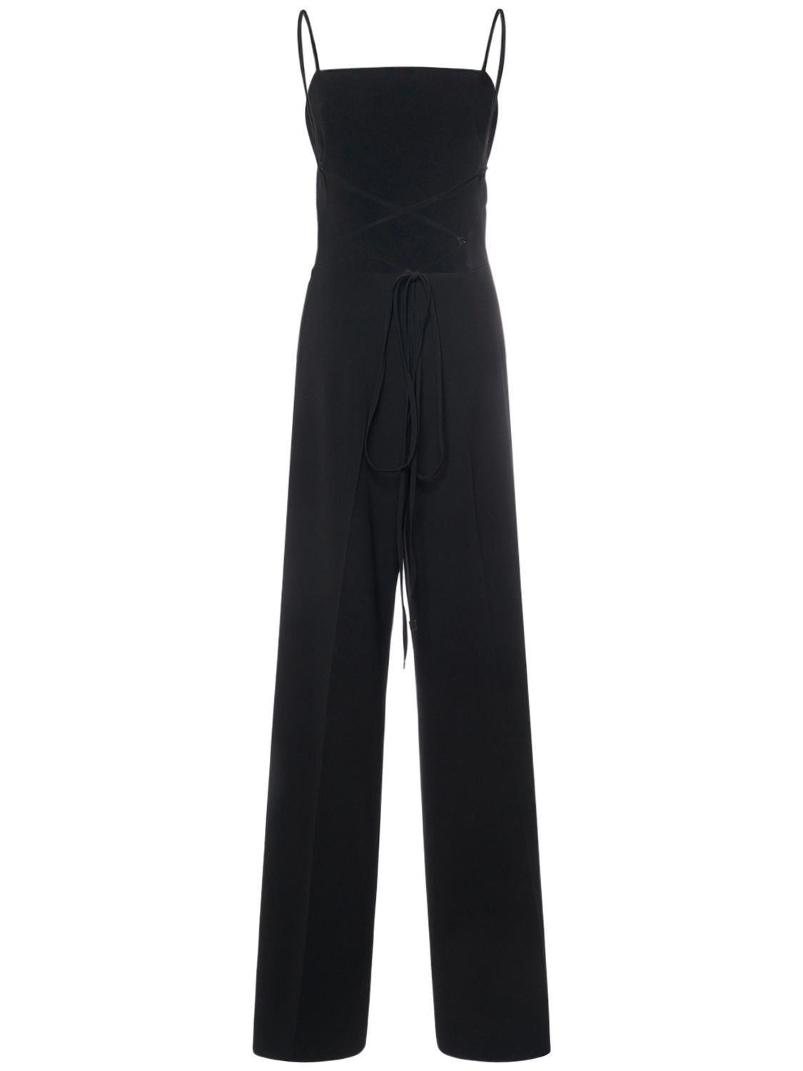Shop Max Mara Cady Sleeveless Long Jumpsuit In Black