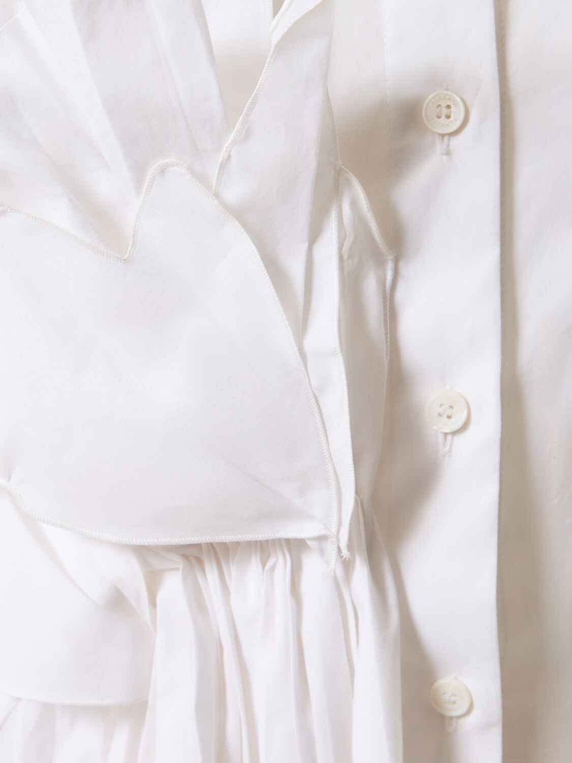 Shop Alberta Ferretti Draped Stretch Cotton Poplin Shirt In 화이트