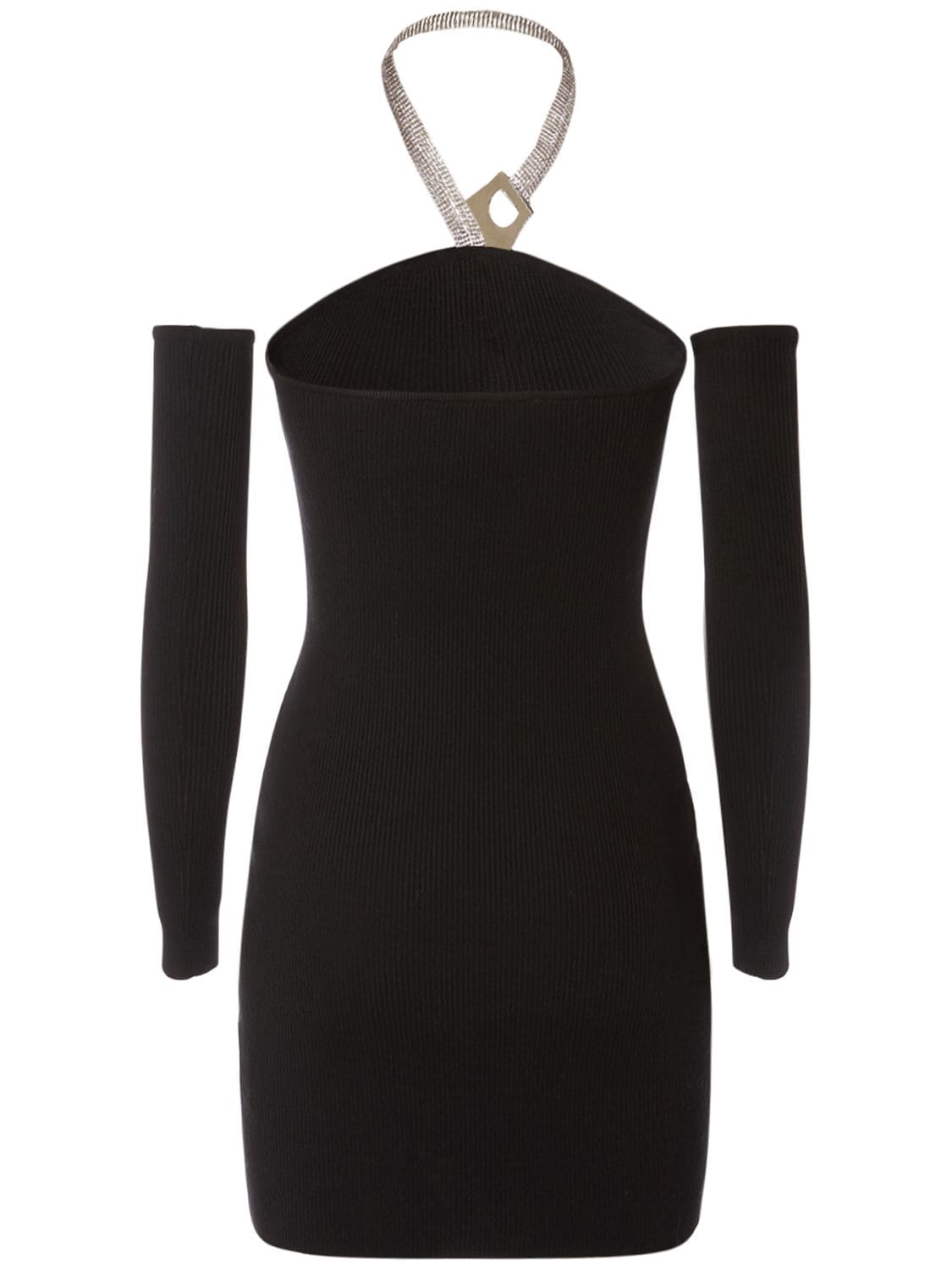 Shop Giuseppe Di Morabito Stretch Cotton Mini Dress In Black