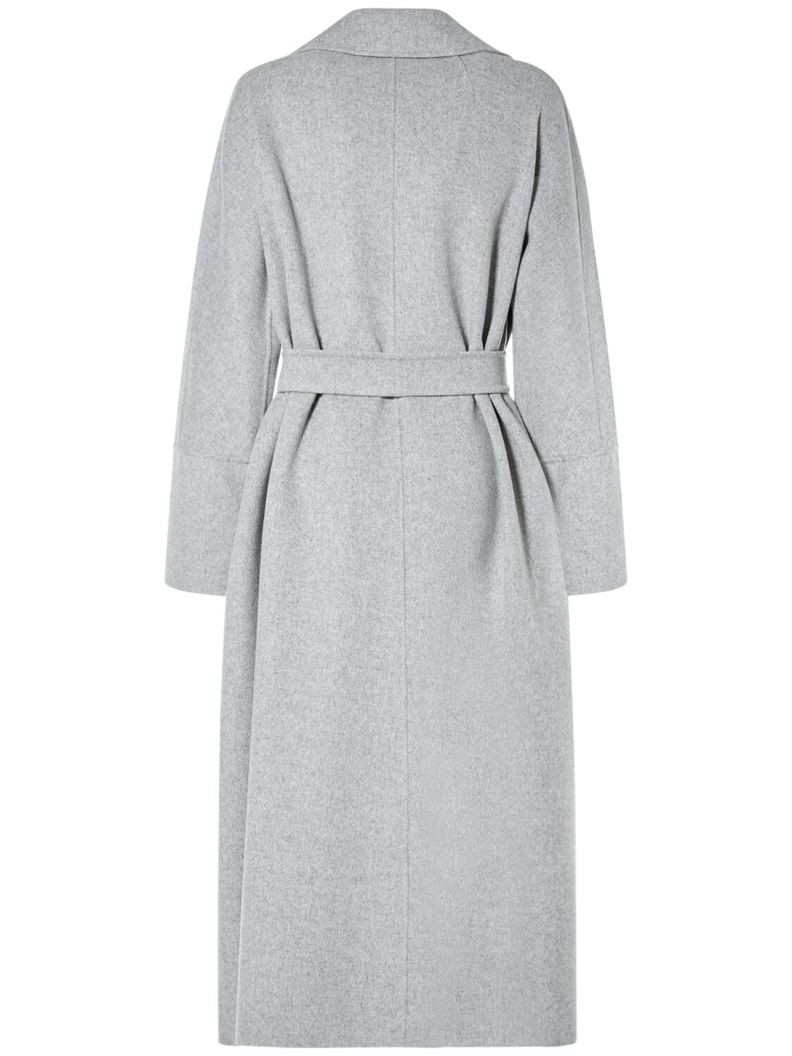 Shop 's Max Mara Elisa Wool Belted Long Coat In Grey