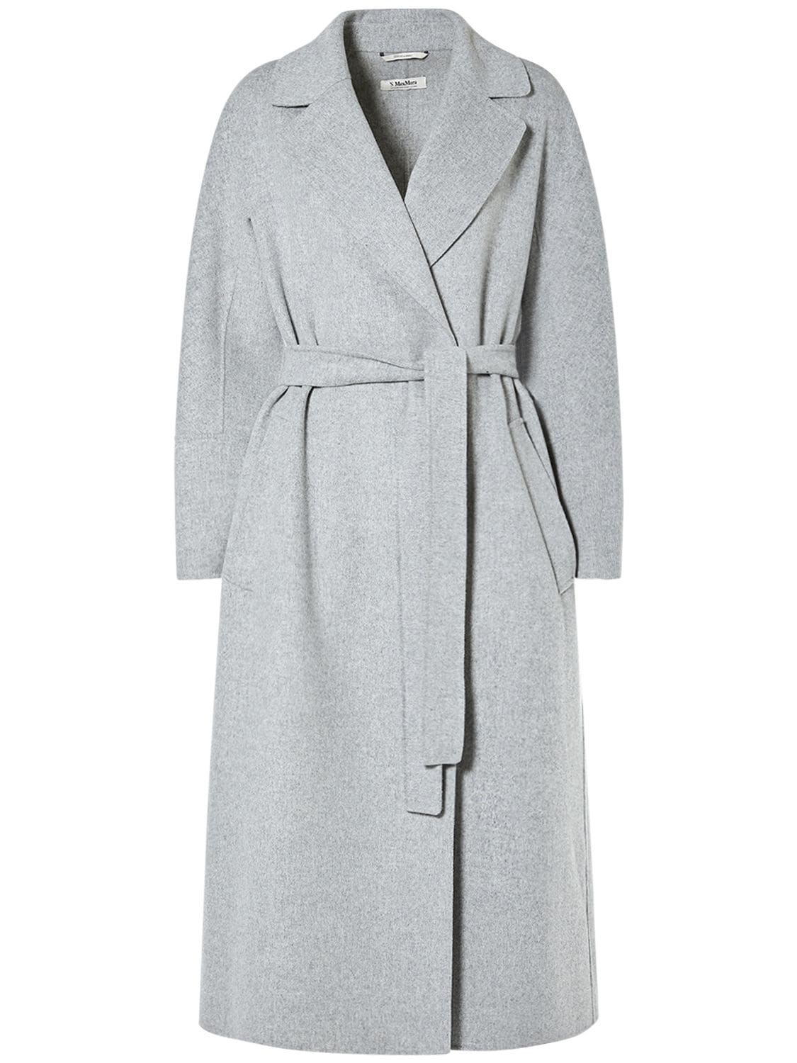 Shop 's Max Mara Elisa Wool Belted Long Coat In Grey