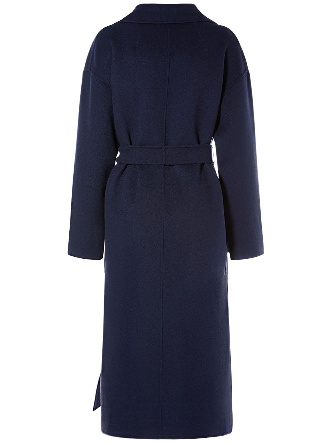 Shop 's Max Mara Nina Wool Midi Coat W/ Belt In Dark Blue