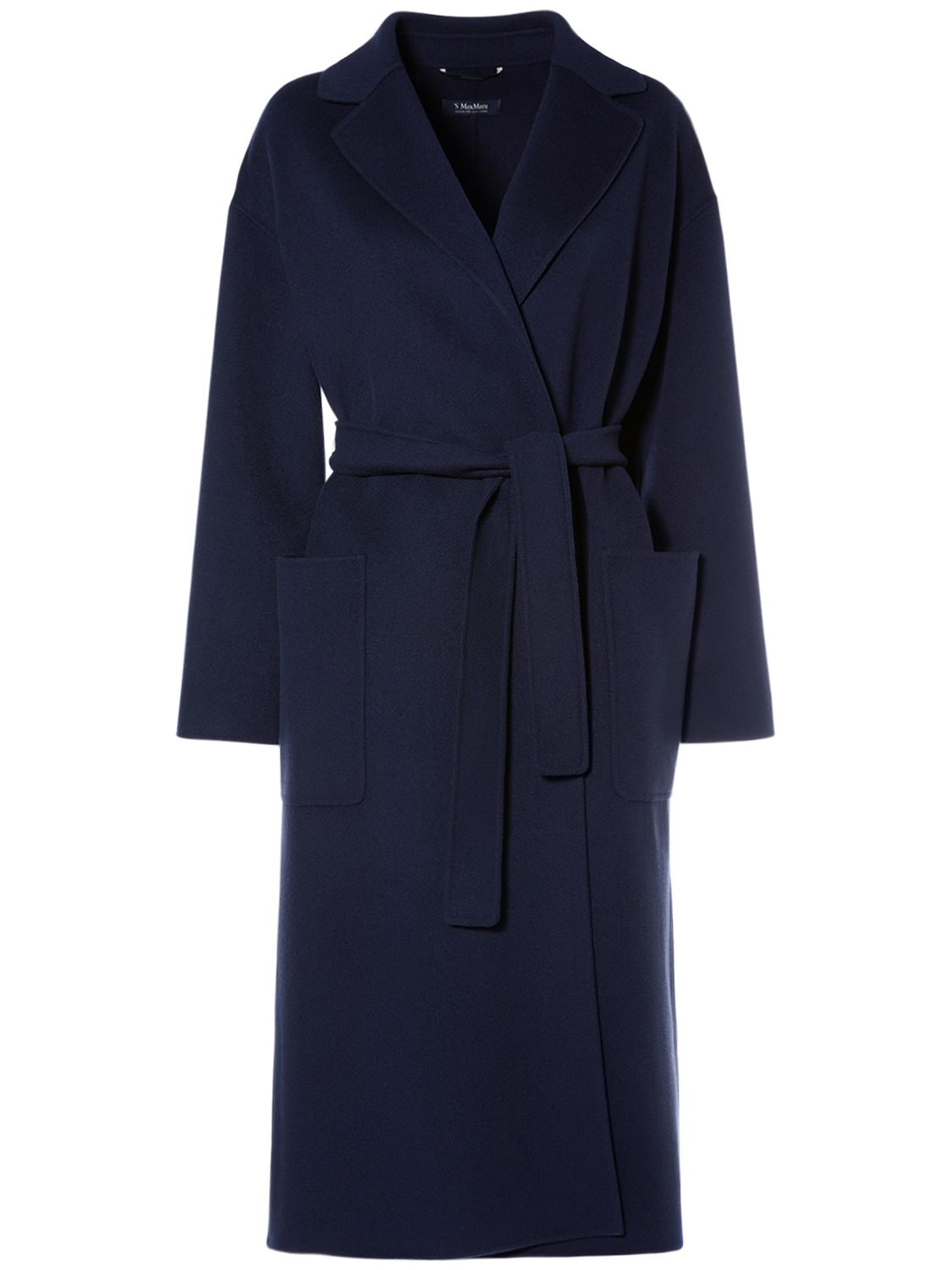 Shop 's Max Mara Nina Wool Midi Coat W/ Belt In Dark Blue