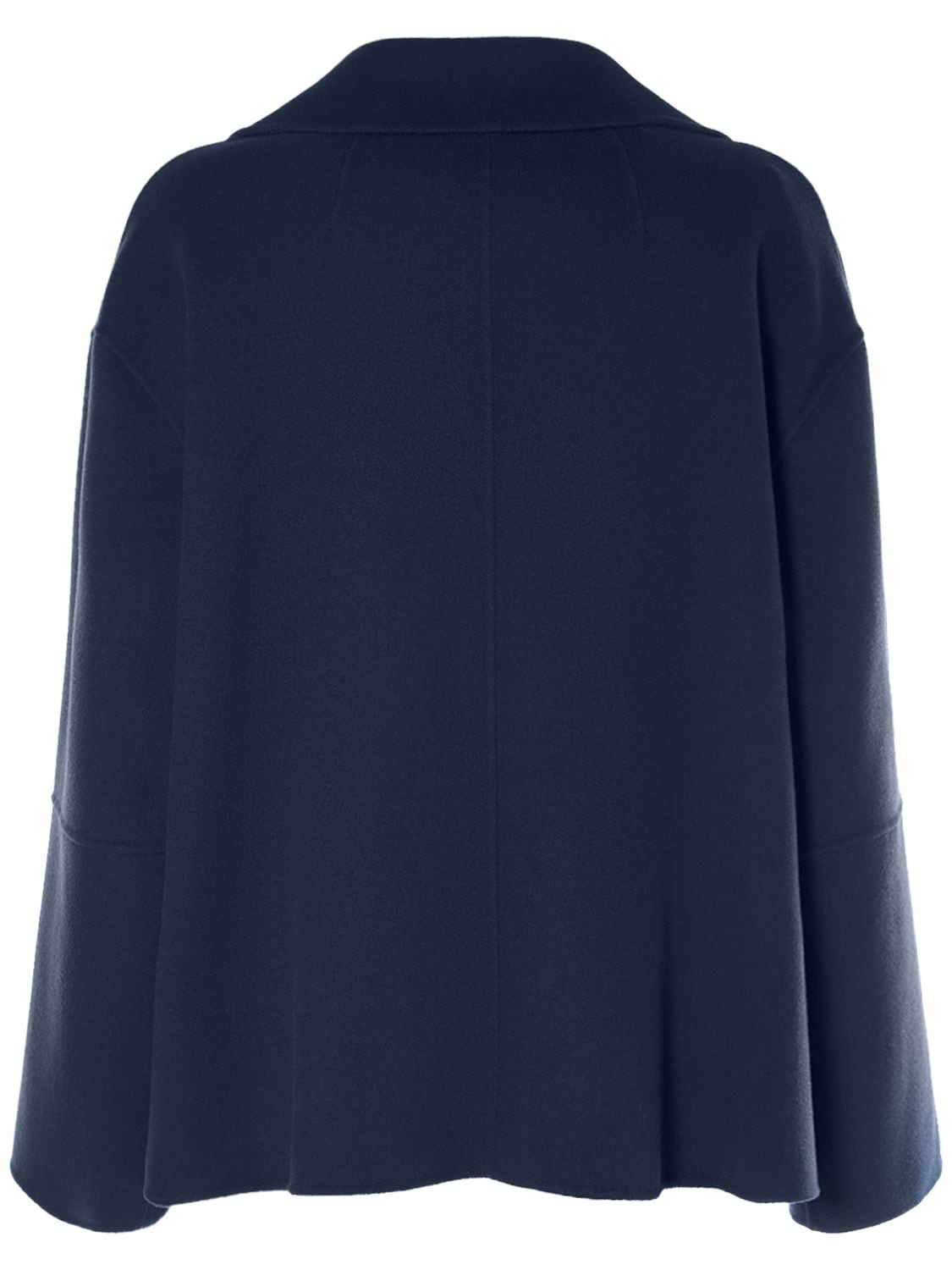 Shop 's Max Mara Cape Wool Double Breasted Jacket In Dark Blue