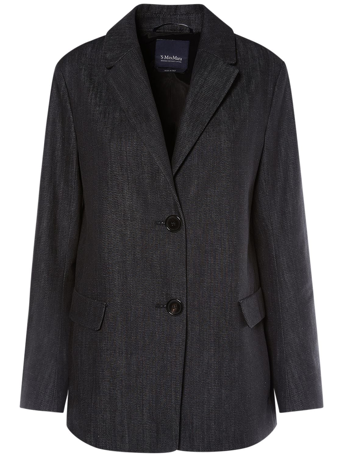 's Max Mara Murano Cotton Denim Effect Jacket In Black