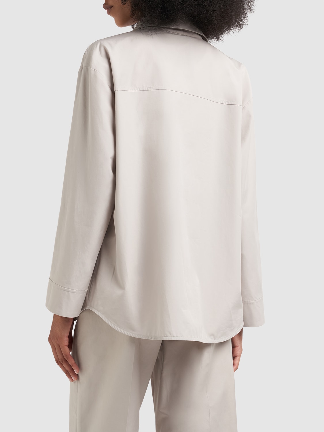 Shop 's Max Mara Epsilon Cotton Poplin Shirt In Ecru