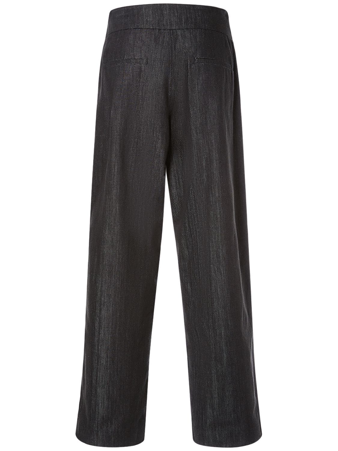 Shop 's Max Mara Athos Cotton Denim Effect Wide Pants In Black