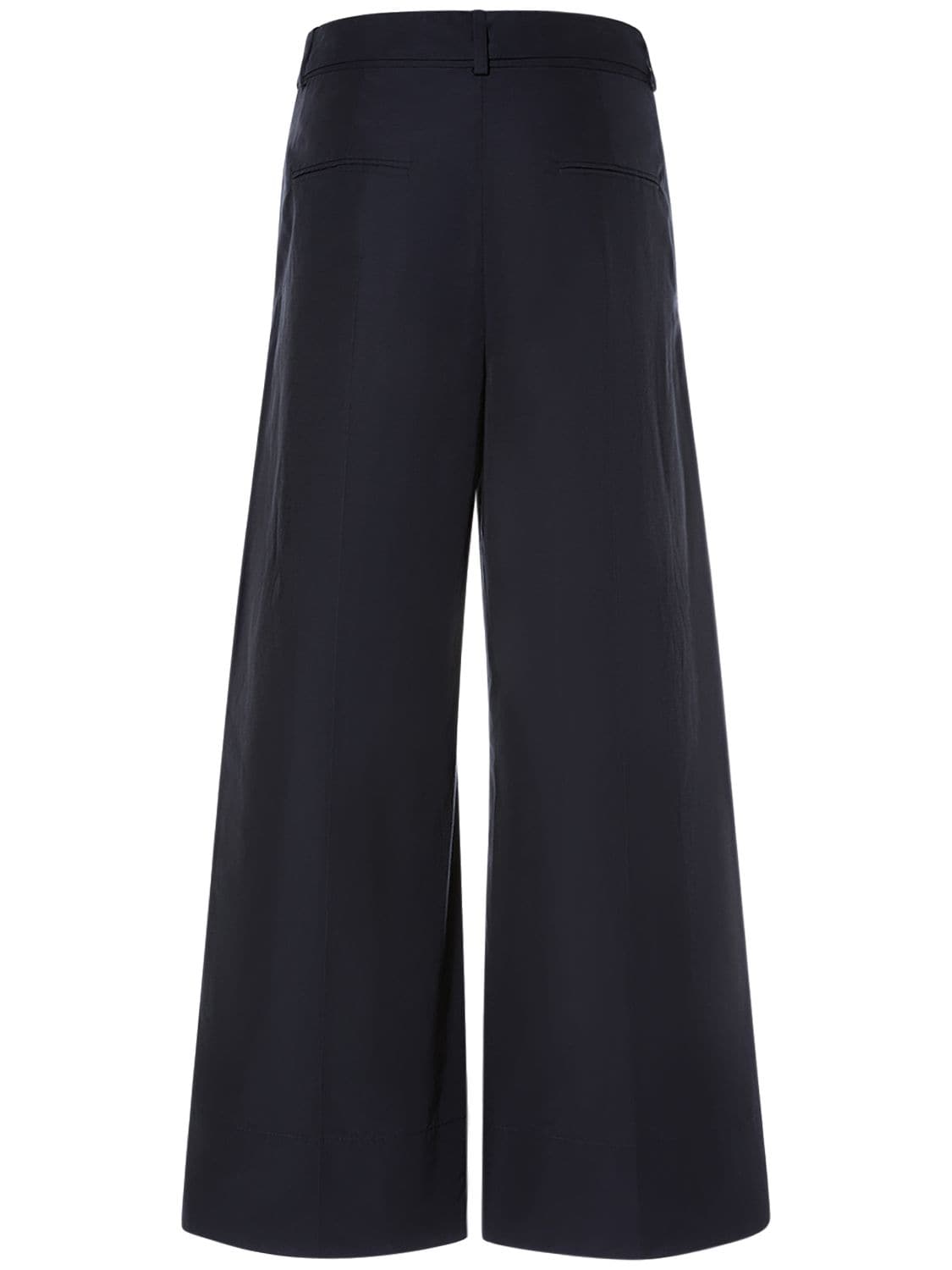 Shop 's Max Mara Agostin Cotton Pants W/ Embellished Belt In Dark Blue