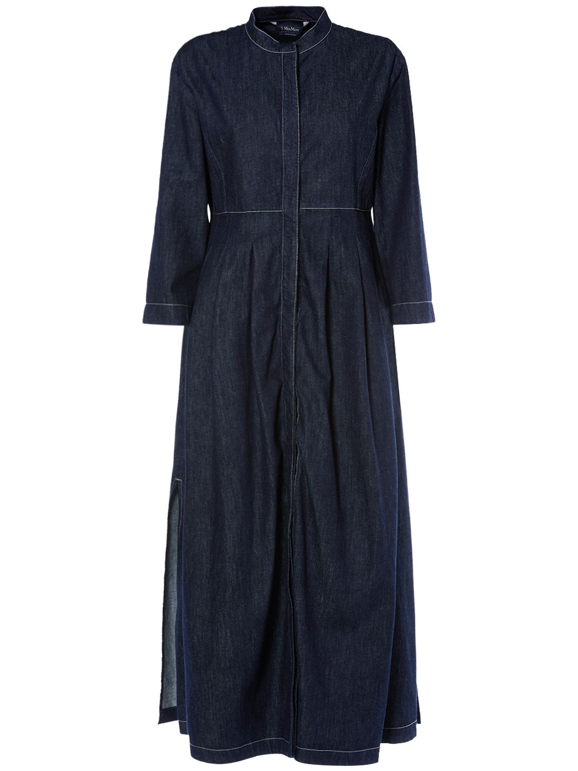 's Max Mara Autore Cotton Denim Midi Dress In Dark Blue