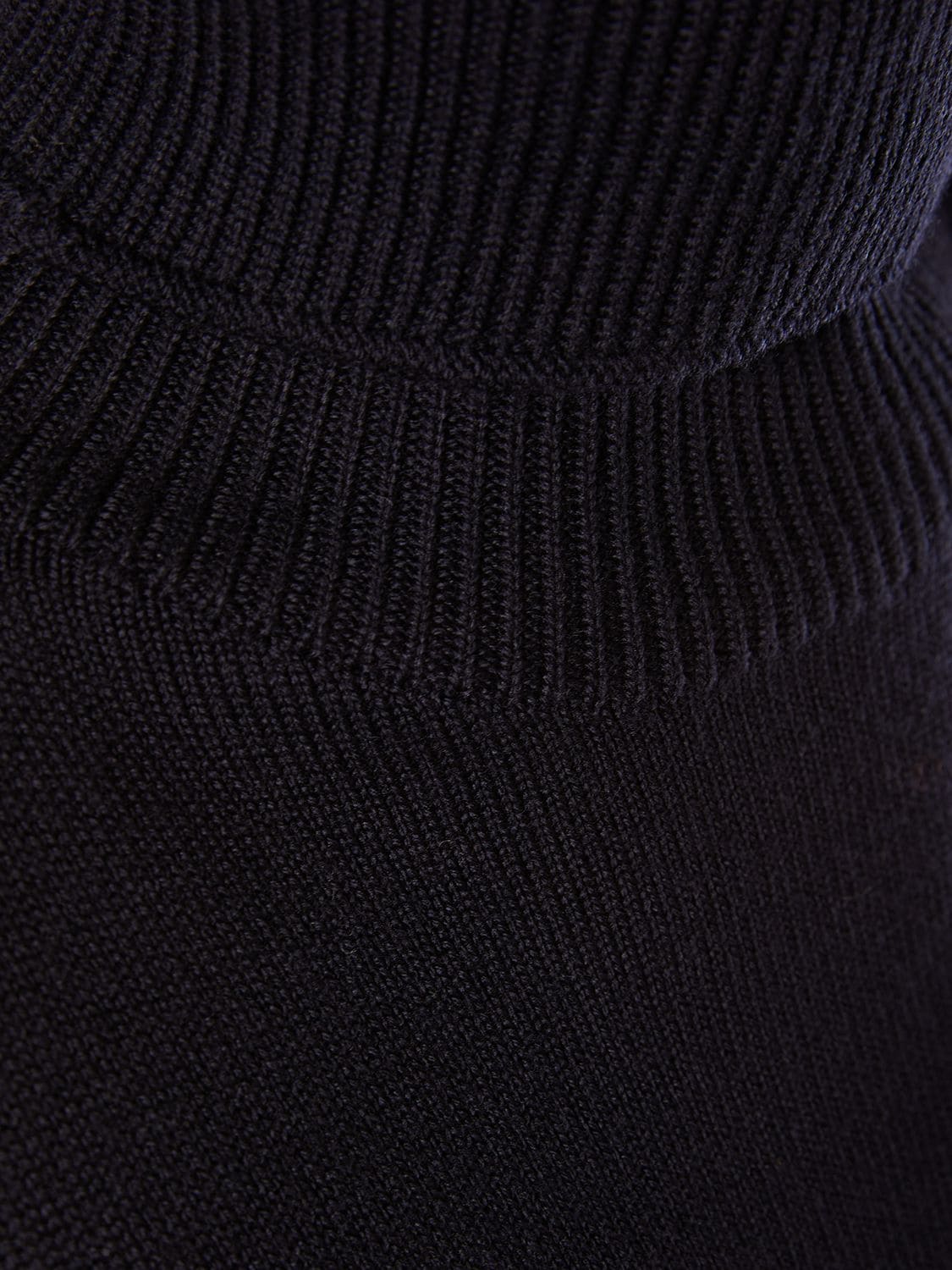 Shop 's Max Mara Brussel Wool Knit Turtleneck Midi Dress In Dark Blue