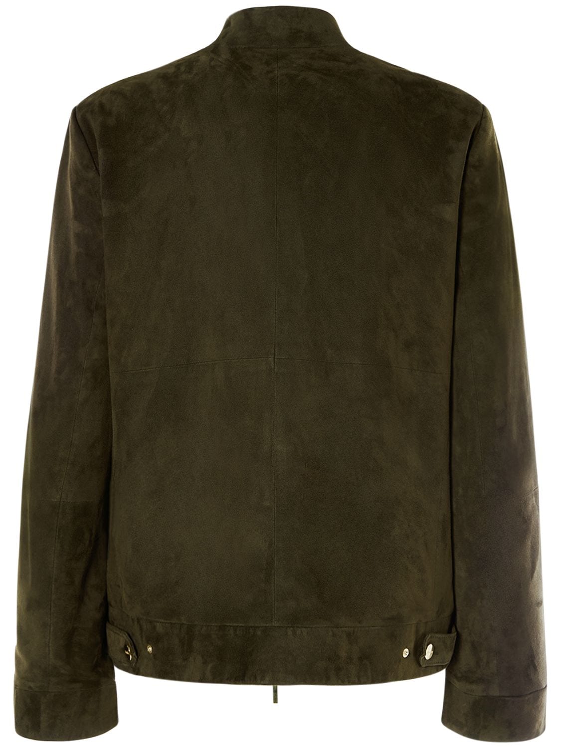 Shop 's Max Mara Jene Leather & Suede Biker Jacket In Dark Green