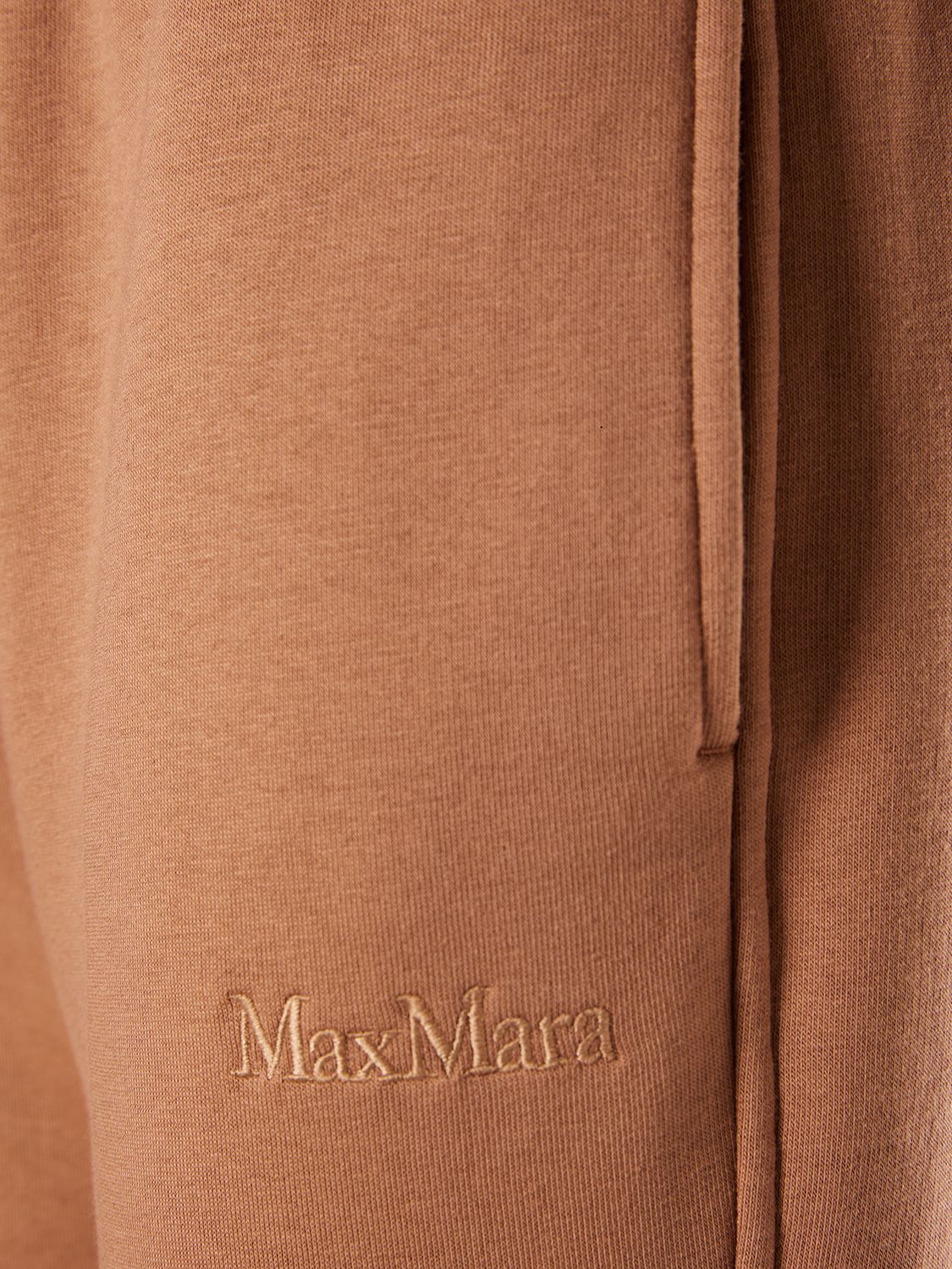 Shop 's Max Mara Tamaro Cotton Jersey Logo Sweatpants In Mou