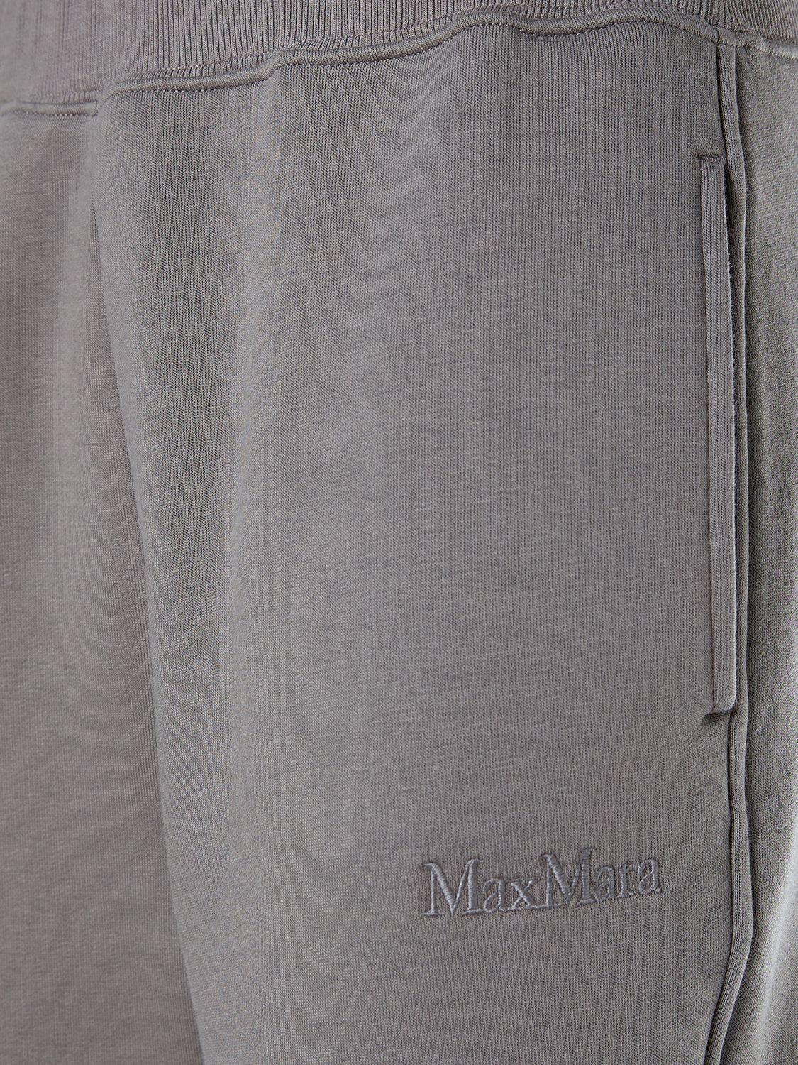 Shop 's Max Mara Tamaro Cotton Jersey Logo Sweatpants In Grey