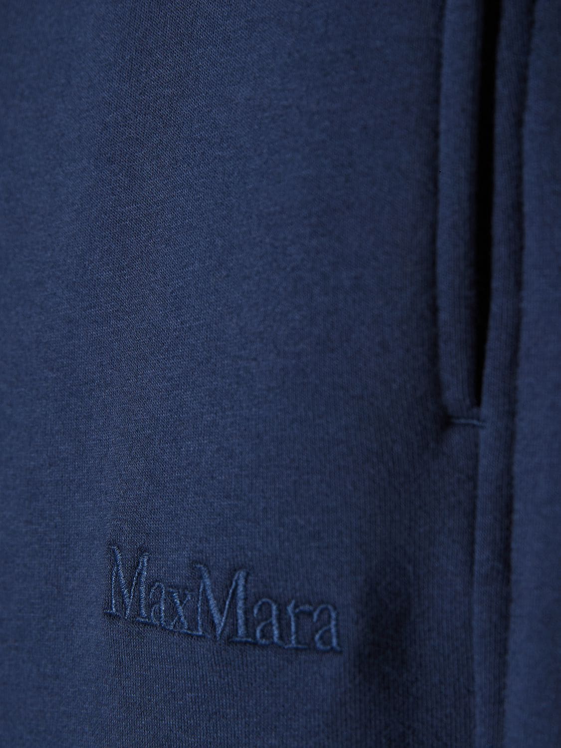 Shop 's Max Mara Tamaro Cotton Jersey Logo Sweatpants In Blue