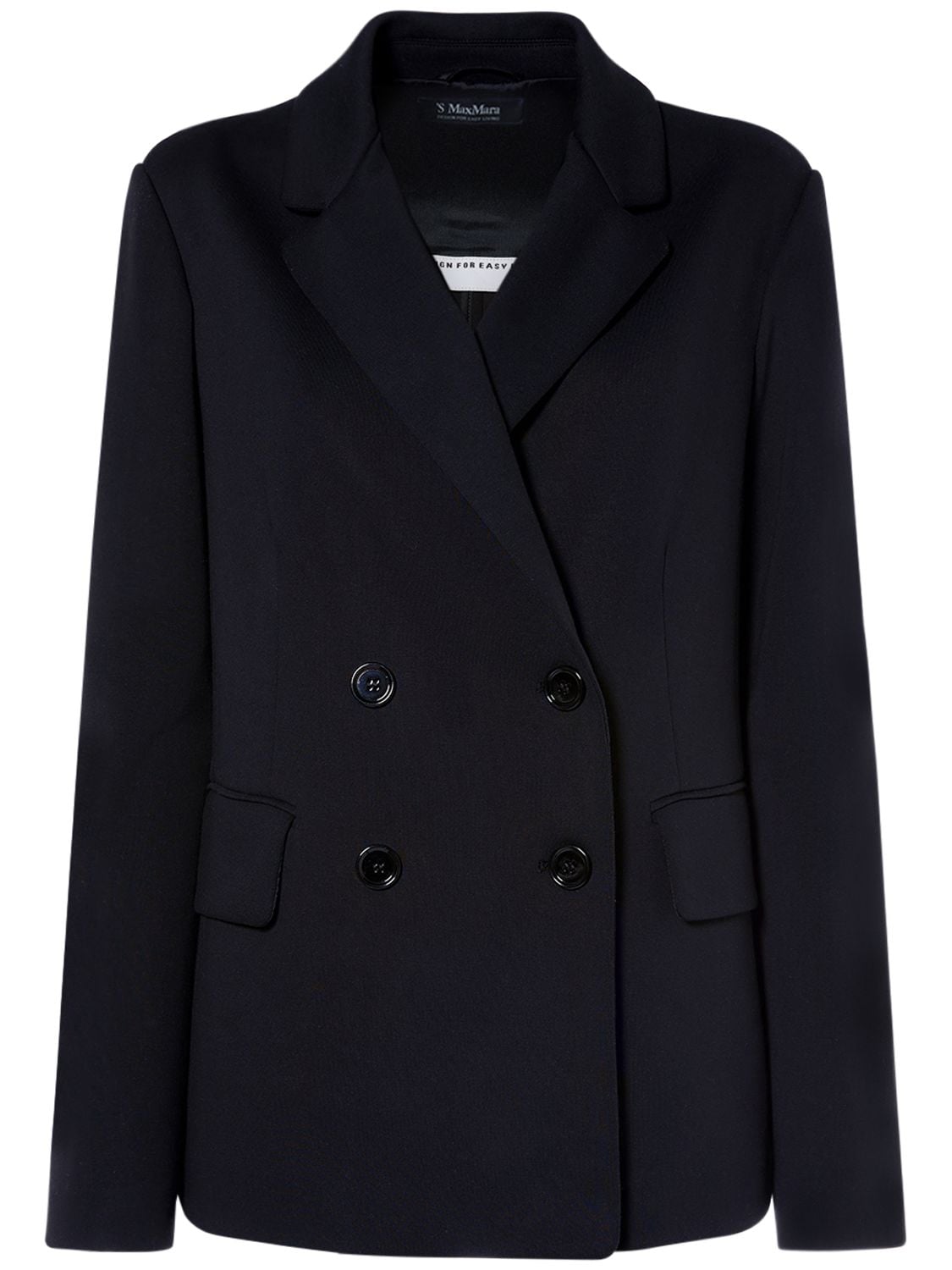 's Max Mara Scrigno Jersey Double Breasted Jacket In Black