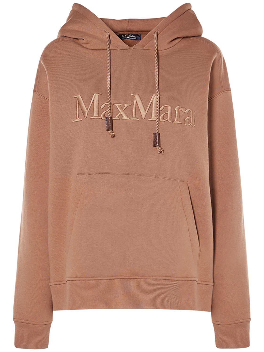 's Max Mara Agre Cotto Jersey Logo Hooded Sweatshirt In Mou