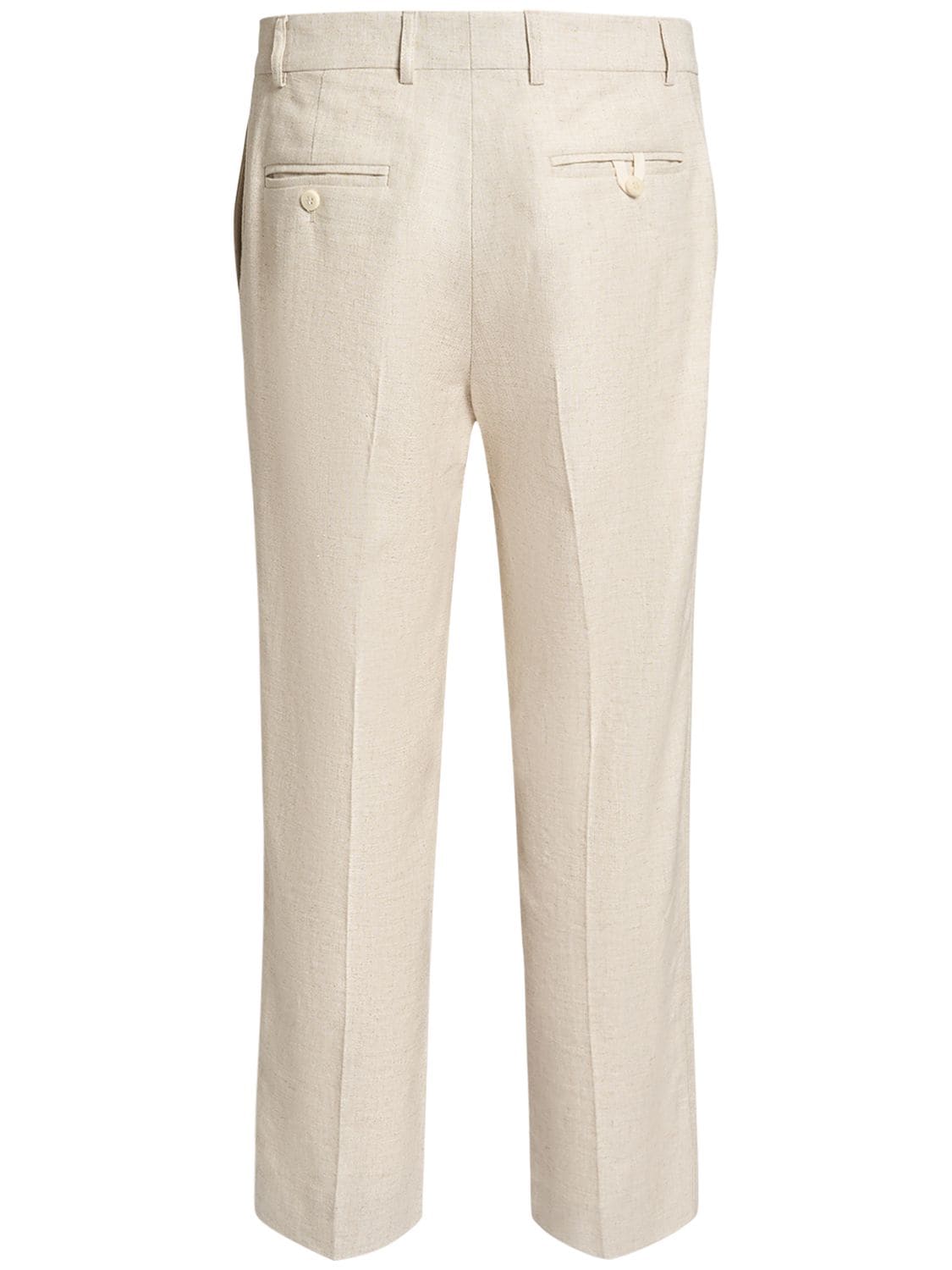 Shop Jacquemus Le Pantalon Cabri Viscose & Linen Pants In Light Beige