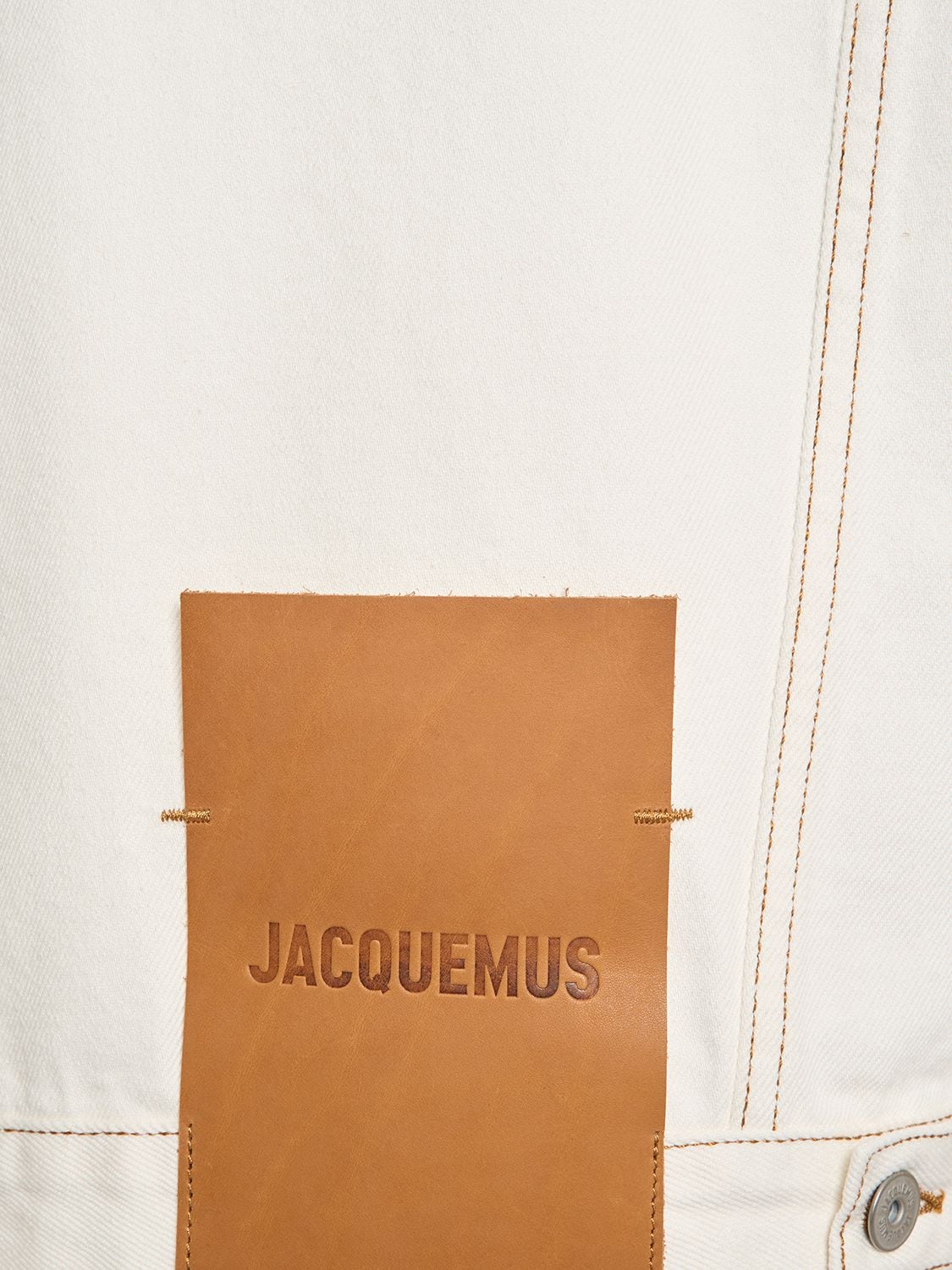 Shop Jacquemus La Veste De-nîmes Denim Jacket In Off-white