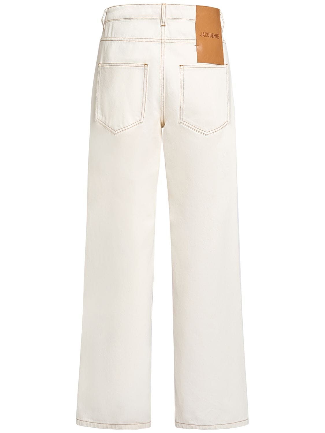 Shop Jacquemus Le De Nîmes Droit Denim Jeans In Off-white