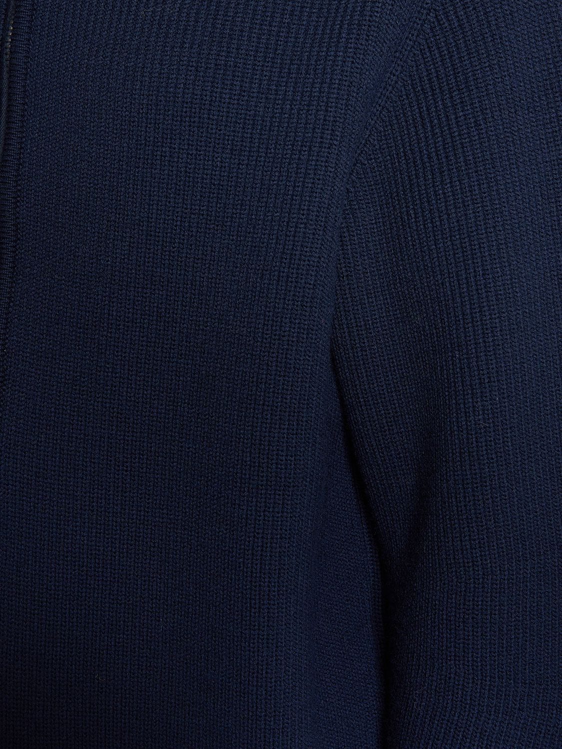 Shop Jacquemus Le Cardigan Zippé Wool Knit Cardigan In Navy