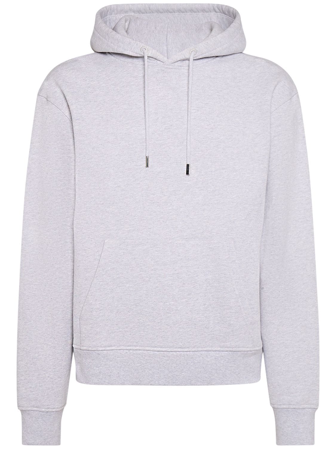 Jacquemus Le Sweatshirt Brode Cotton Hoodie In Grey
