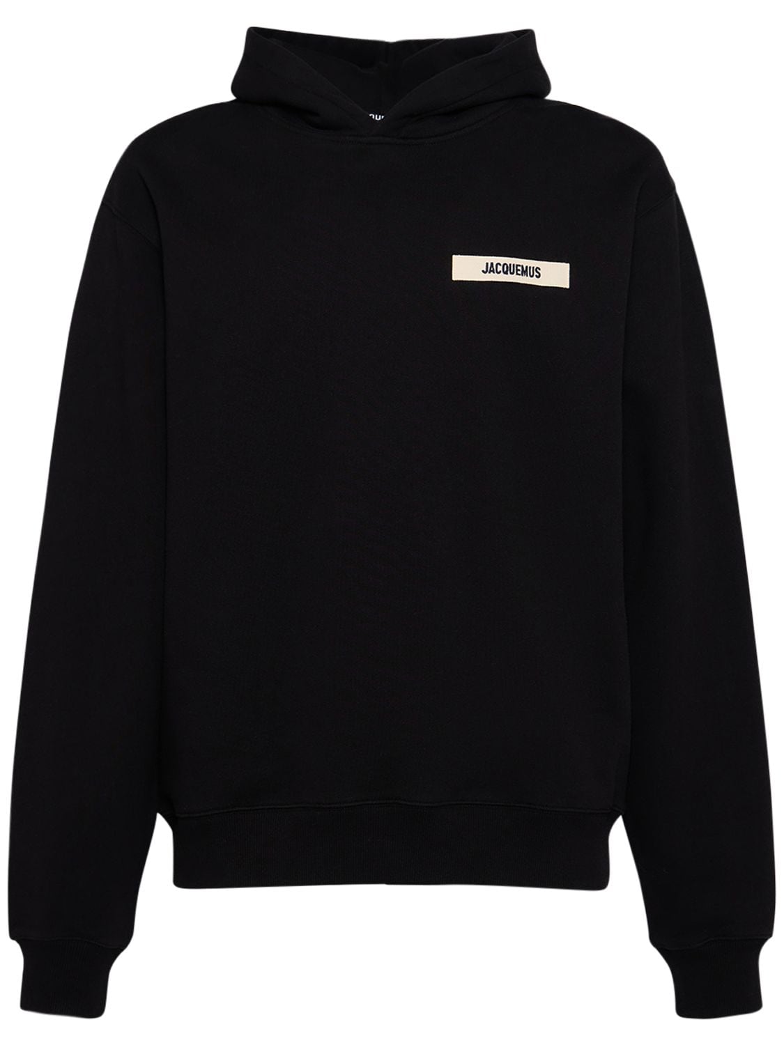 Shop Jacquemus Le Hoodie Gros Grain Cotton Sweatshirt In Black